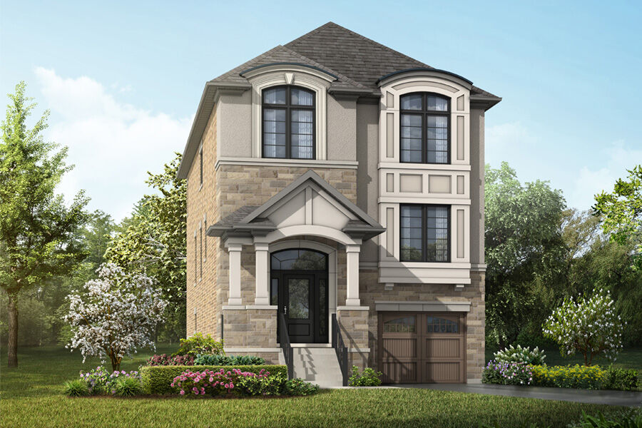  Elevation Front with window, garage and door