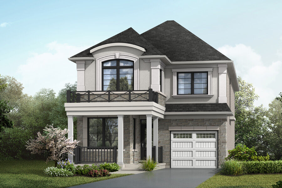  Elevation Front with window and garage