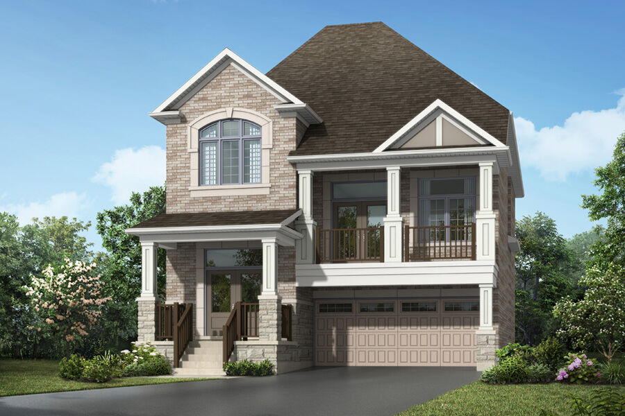  Elevation Front with window, garage and door