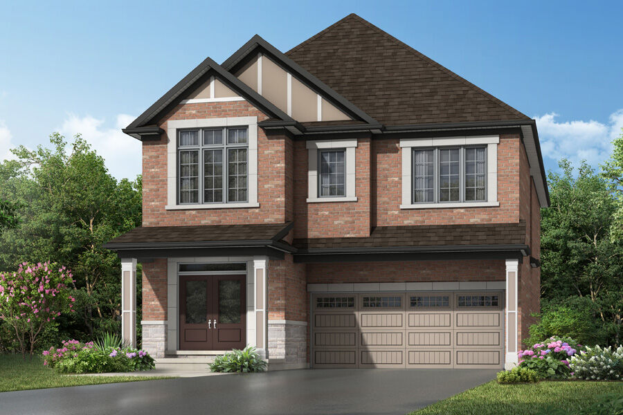 Elevation Front with window, garage and door