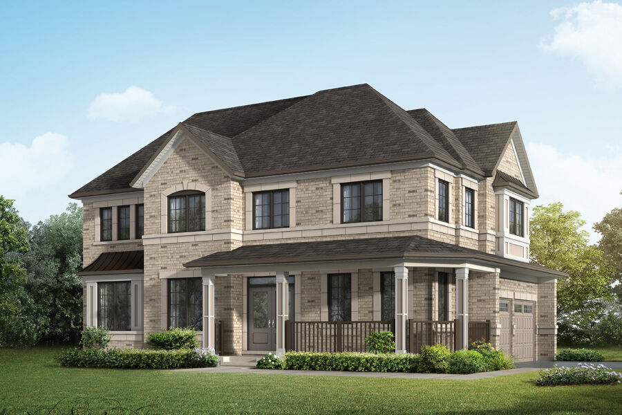  Elevation Front with window, garage and door