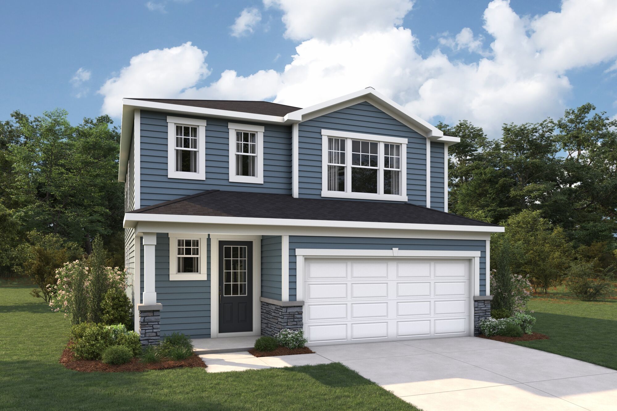  Elevation Front with garage, window and door