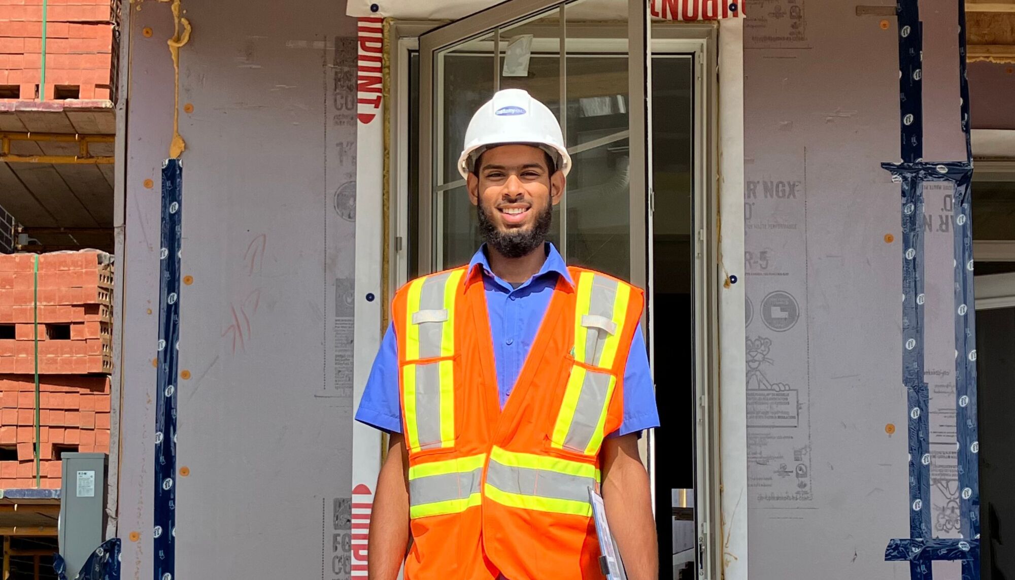 Assistant Builder at a home under construction