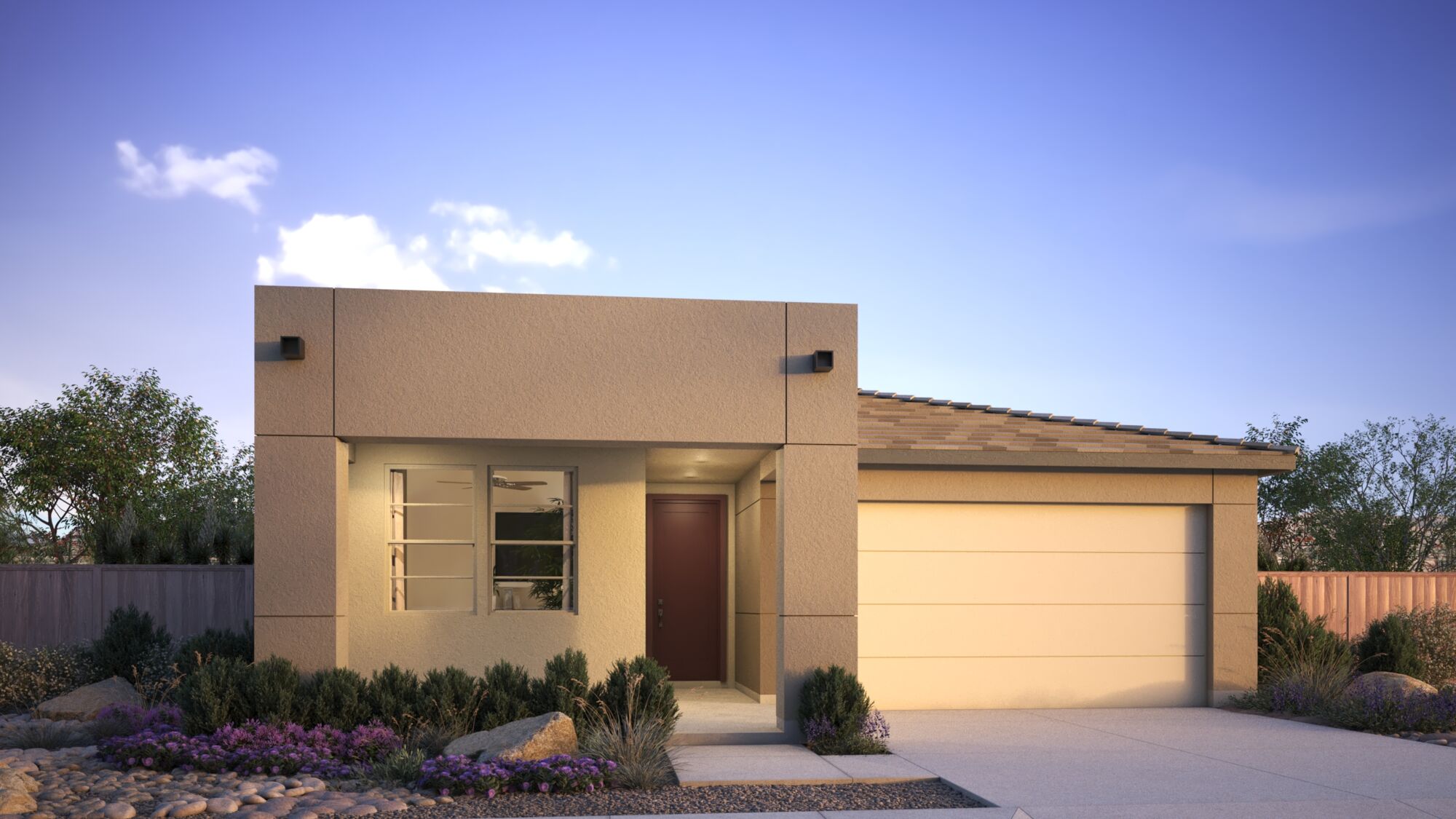  Elevation Front with garage, window and door