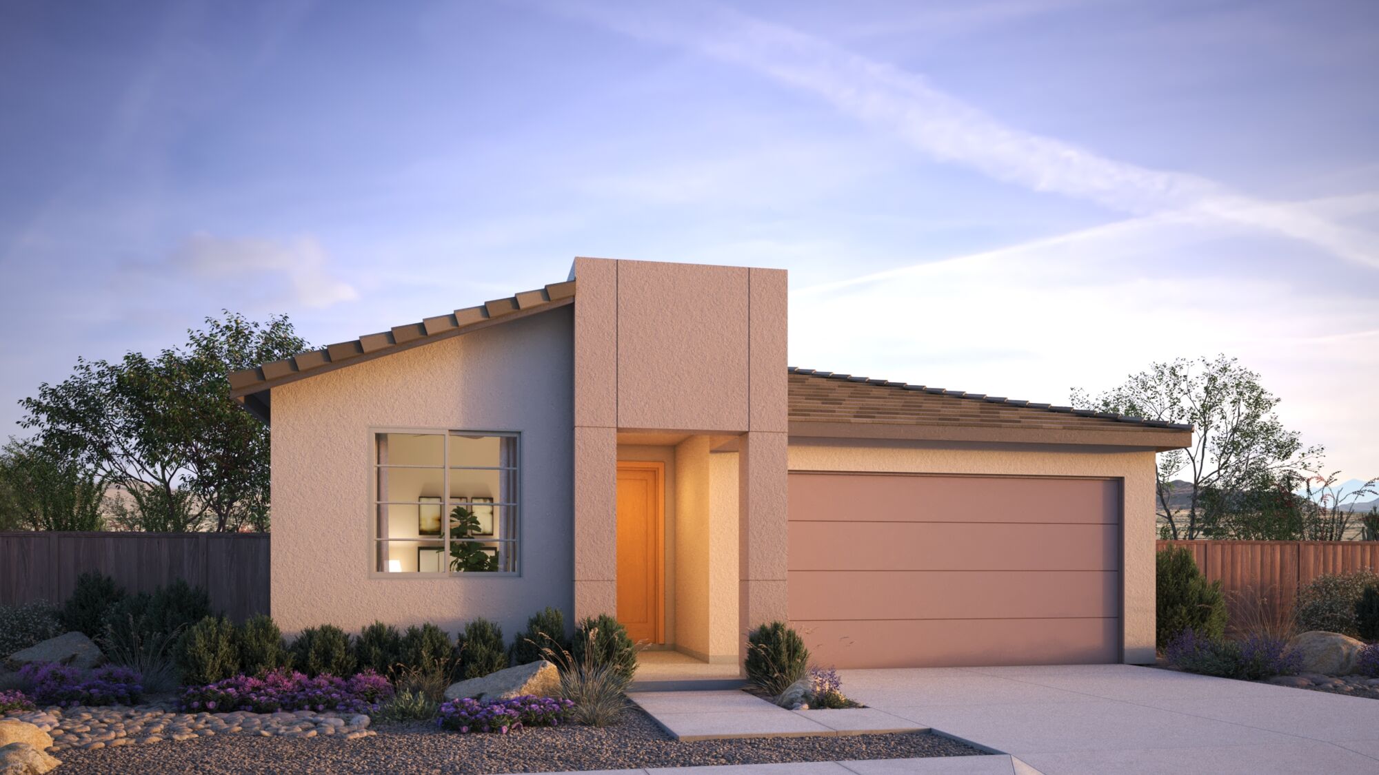  Elevation Front with window, garage and door