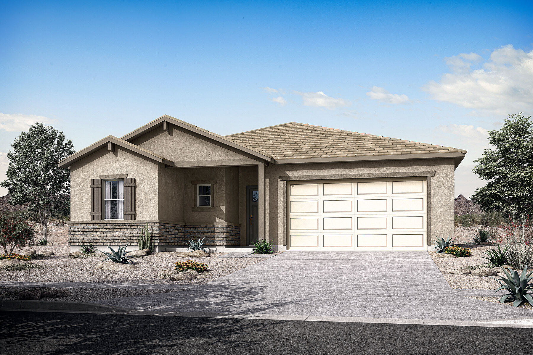  Elevation Front with garage, window and door