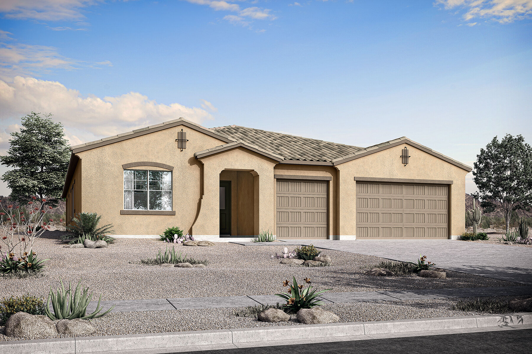  Elevation Front with garage, window and door