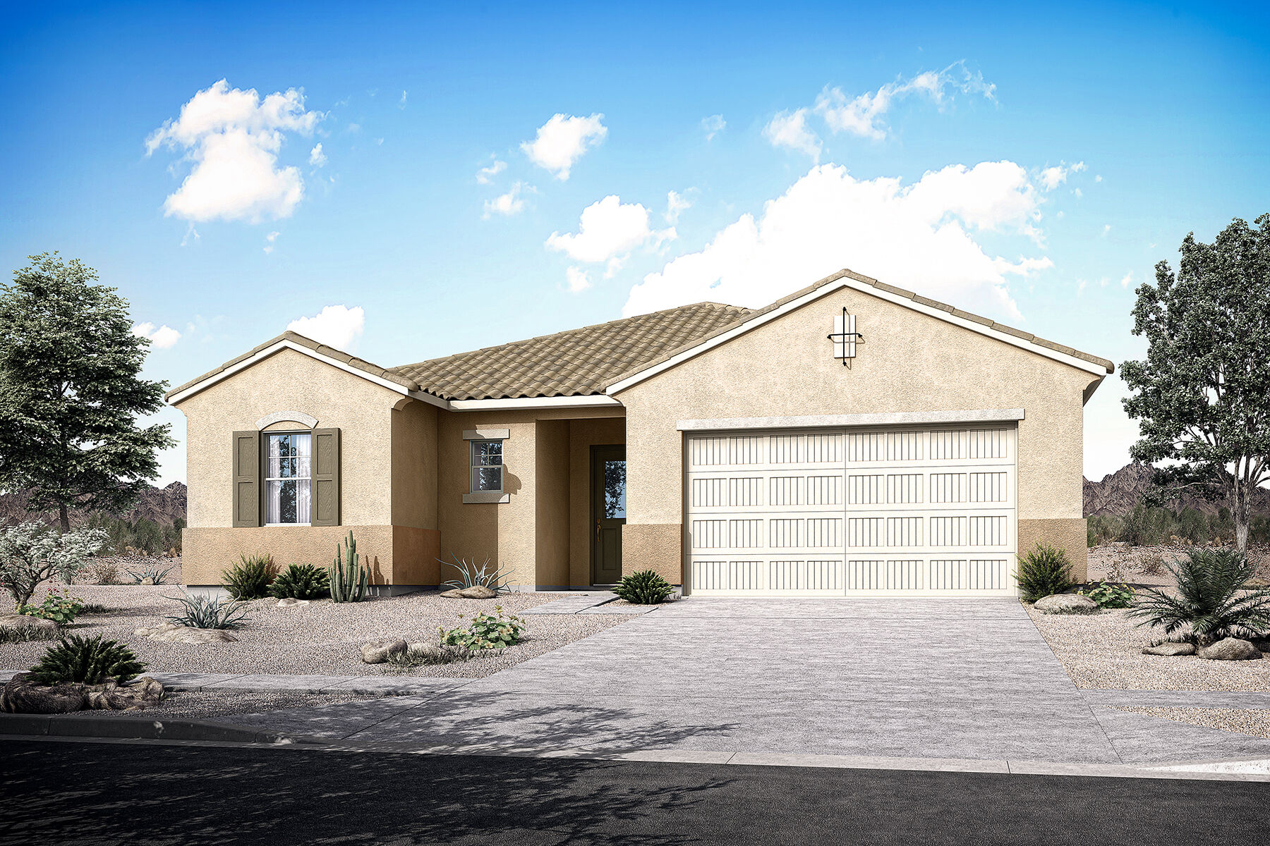  Elevation Front with garage, window and door