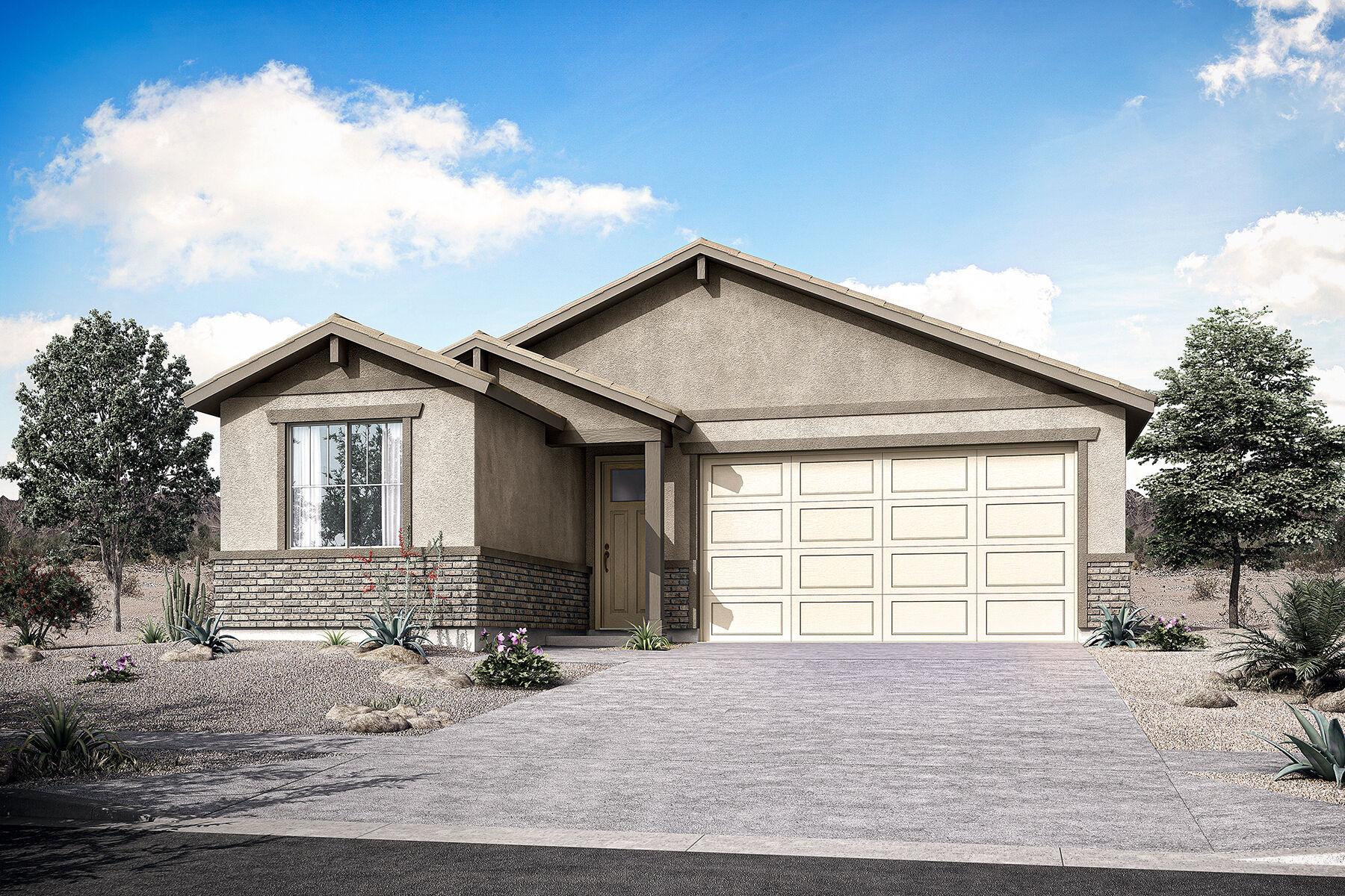  Elevation Front with garage, window and door