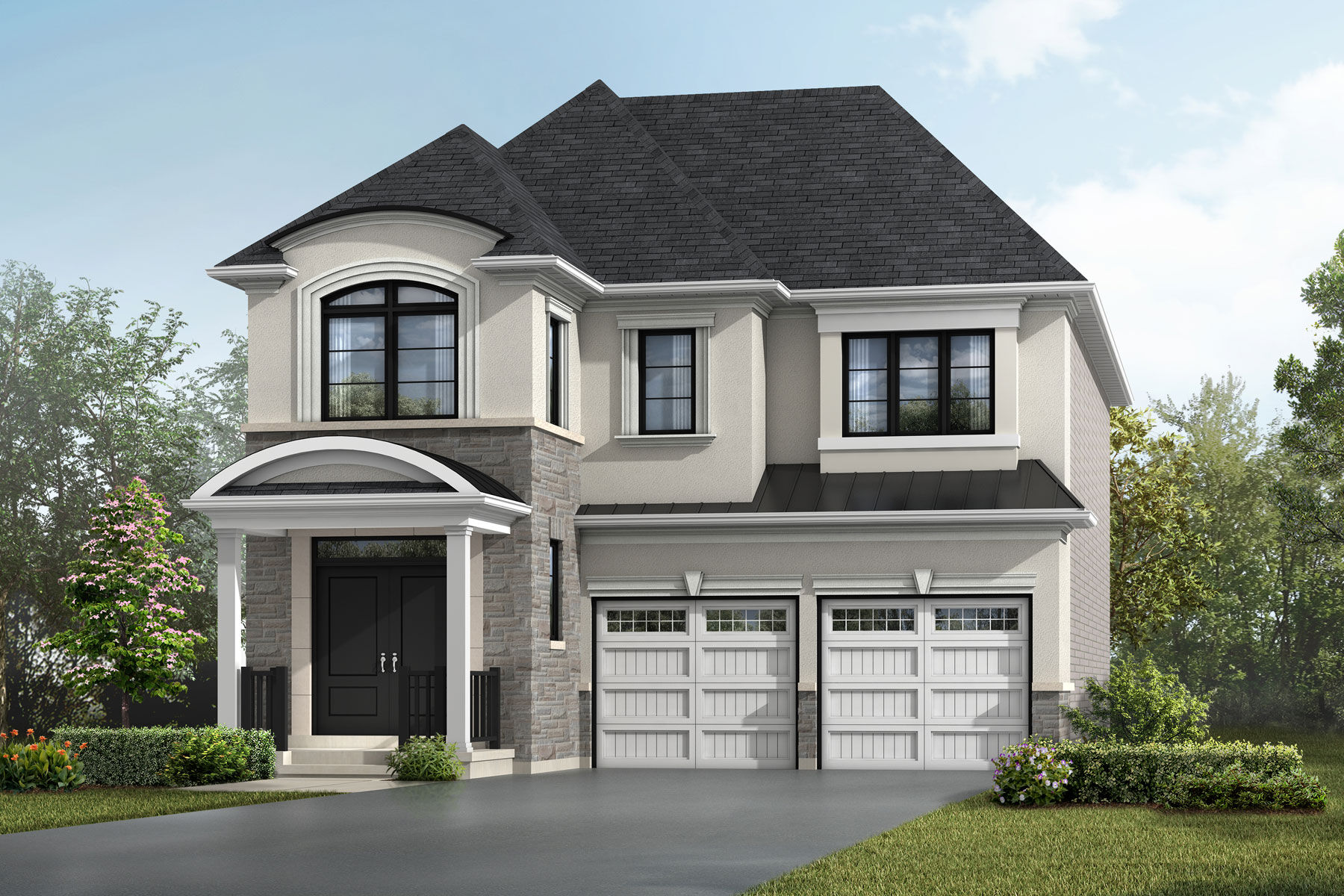  Elevation Front with garage and window