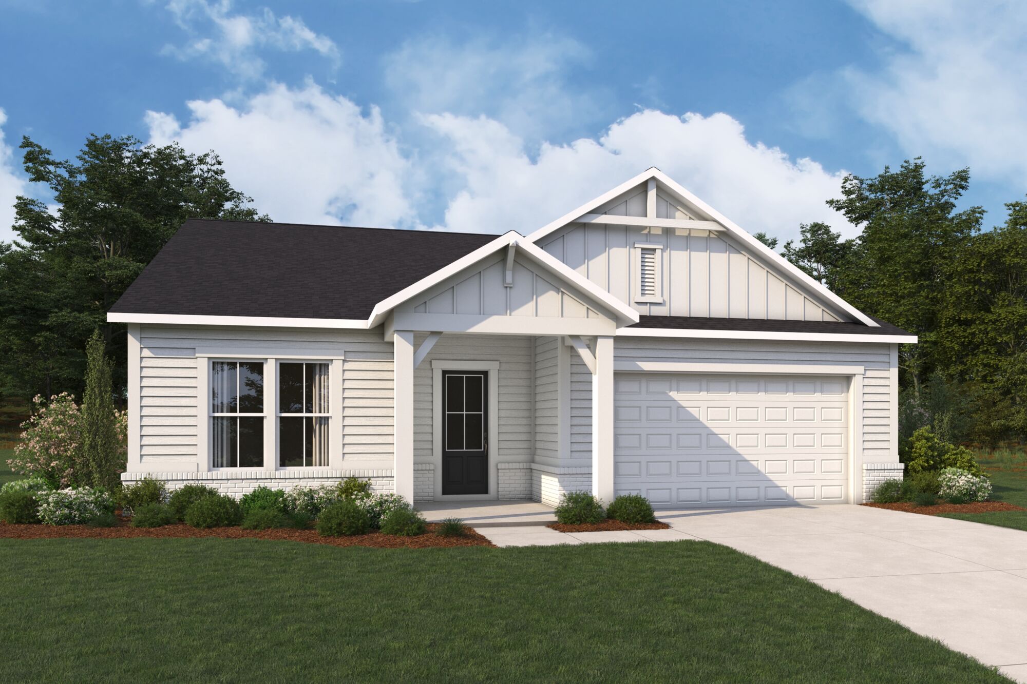  Elevation Front with garage, window and door