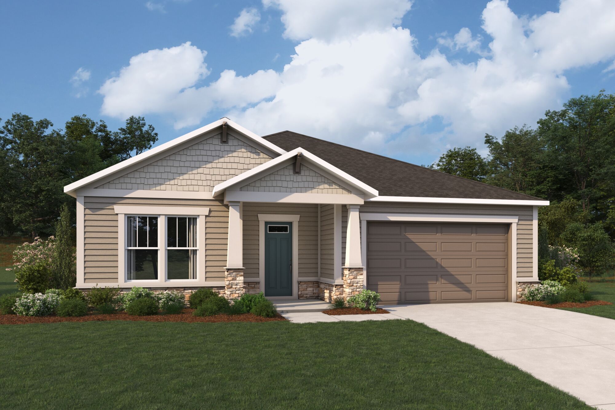  Elevation Front with garage, window and door