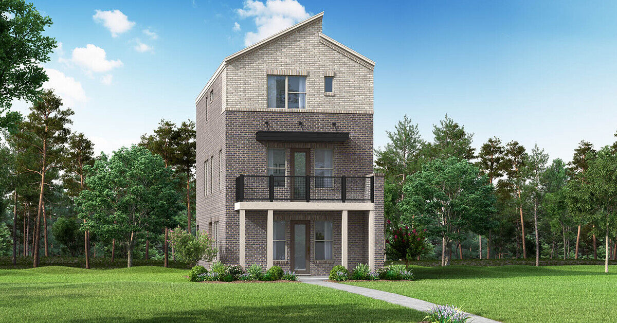 Elevation Front with window, exterior brick
