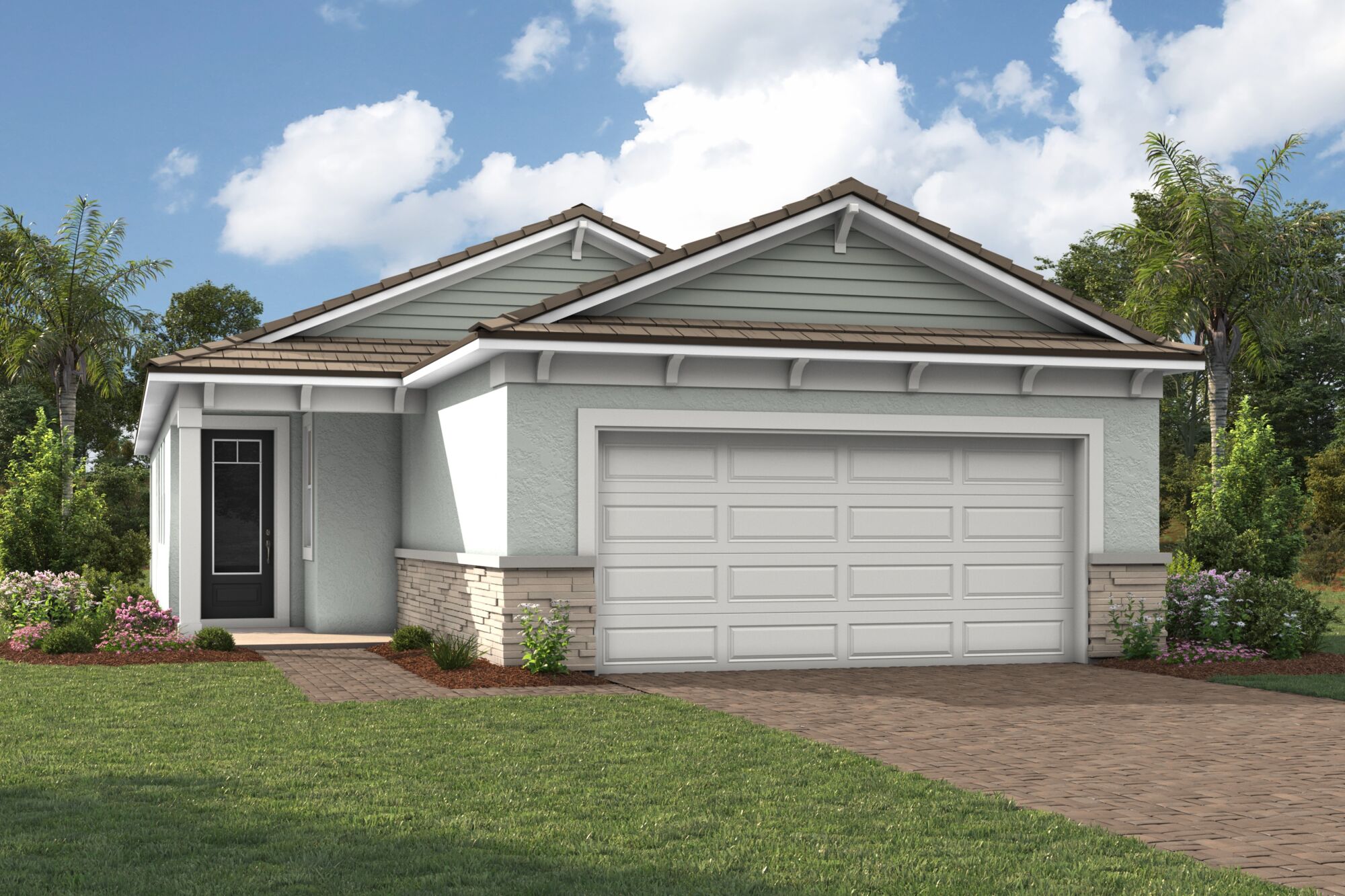  Elevation Front with garage and door