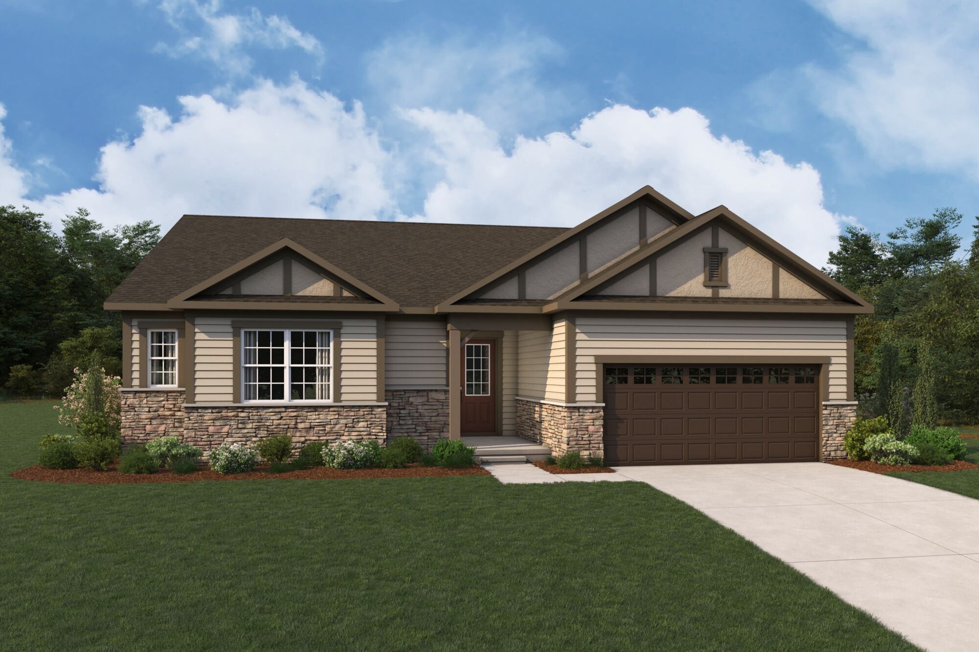  Elevation Front with garage and window