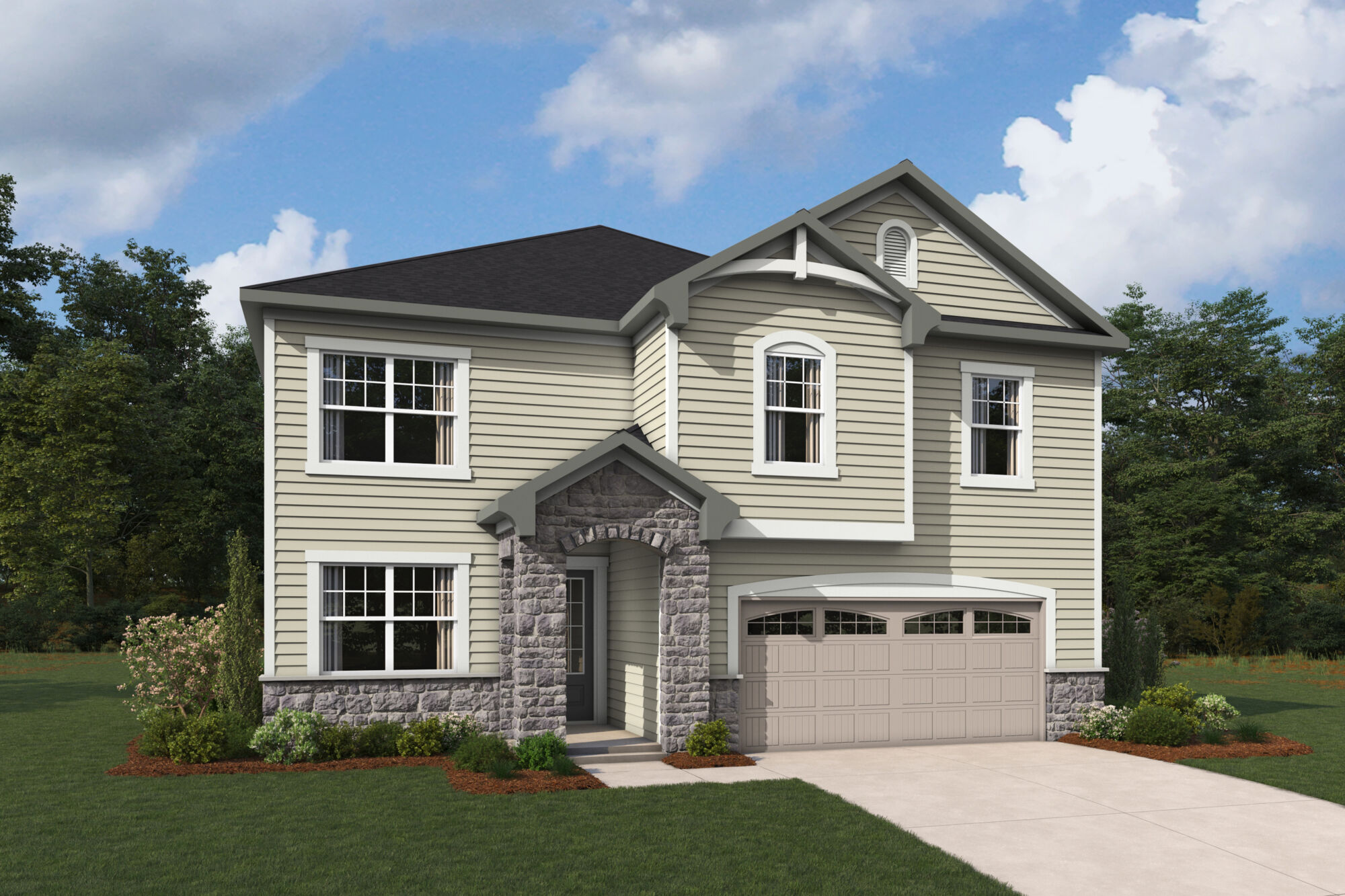  Elevation Front with window and garage