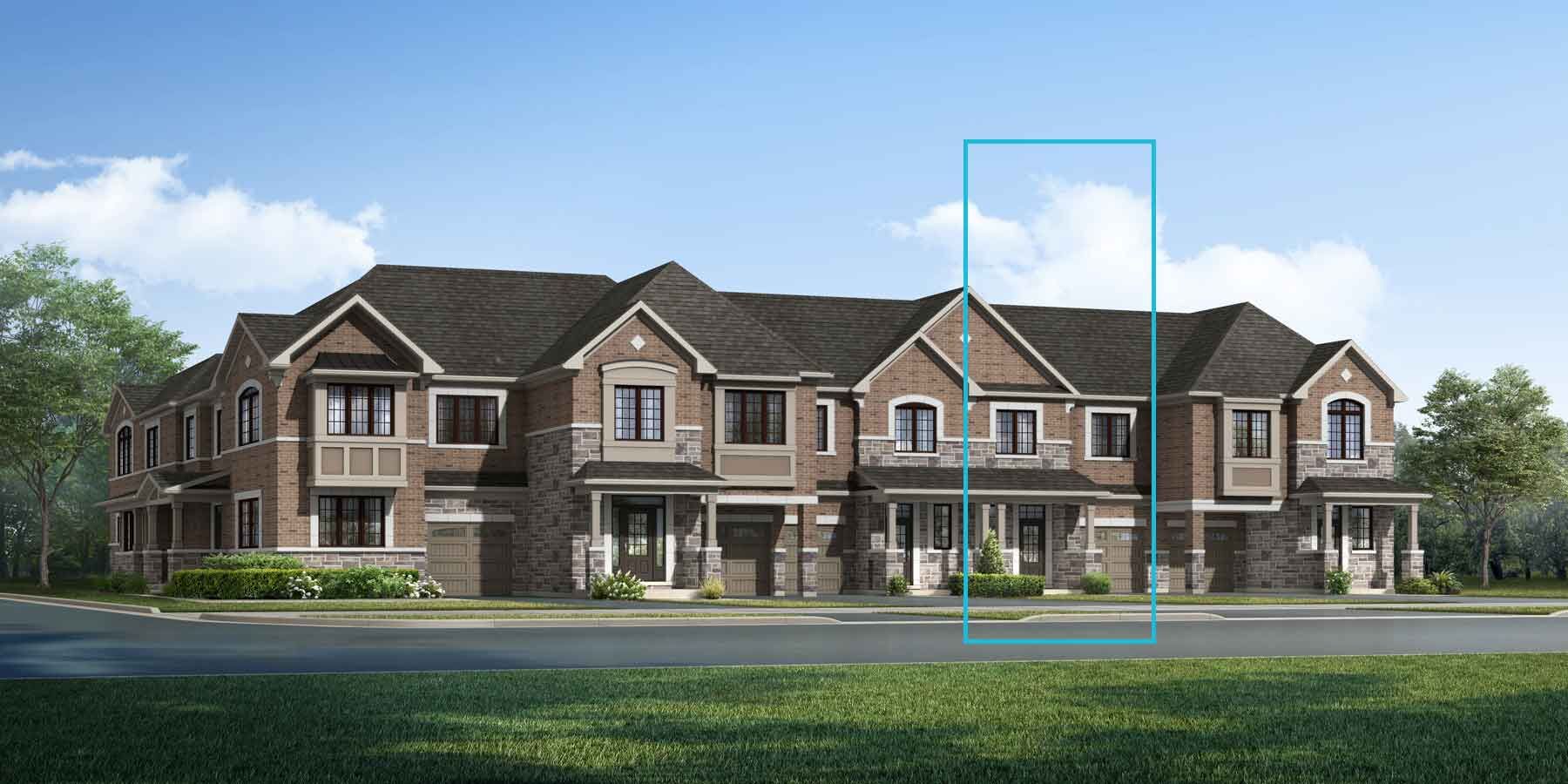  Town Homes with window, door and garage