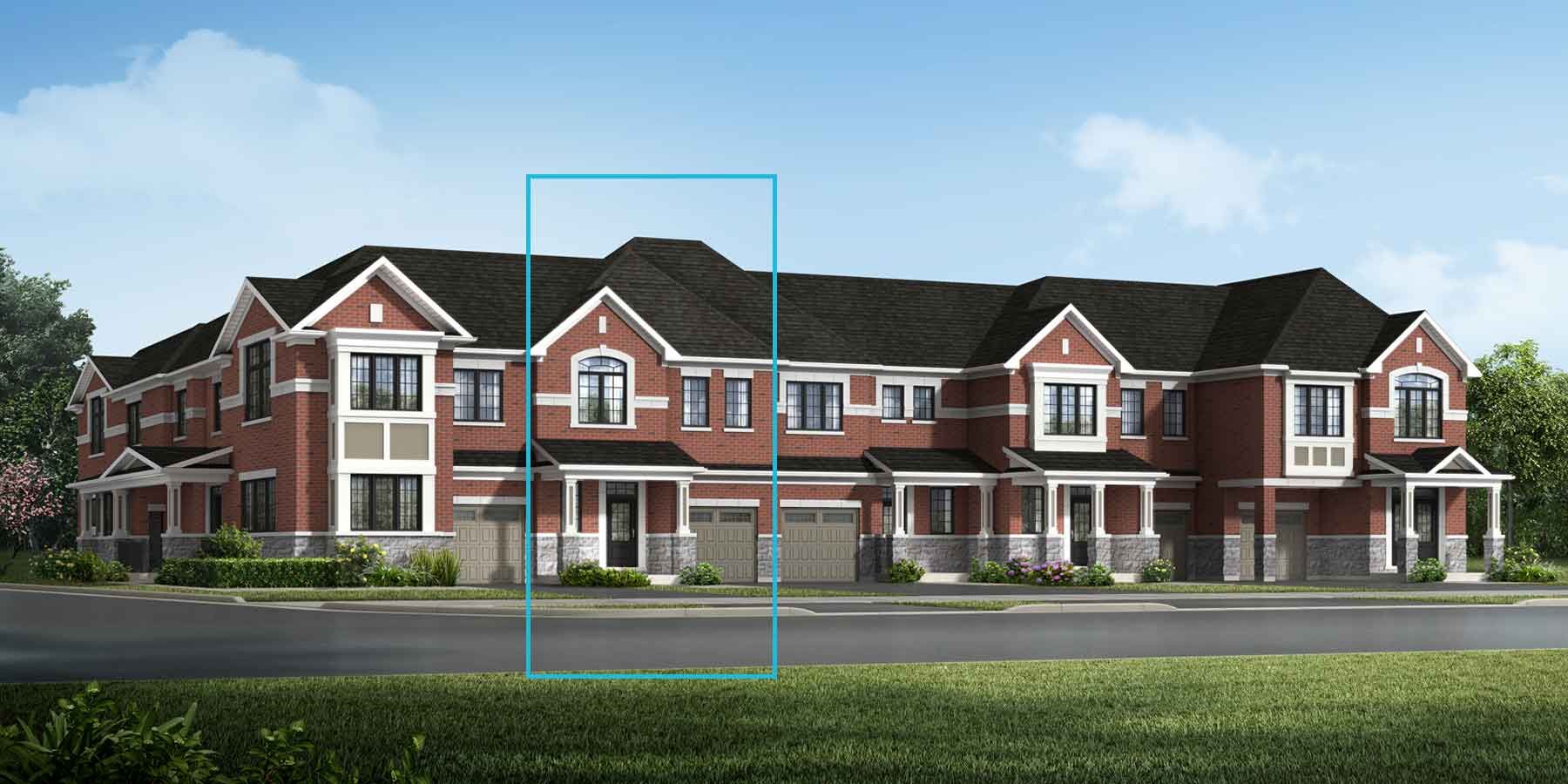  Town Homes with window, garage and door