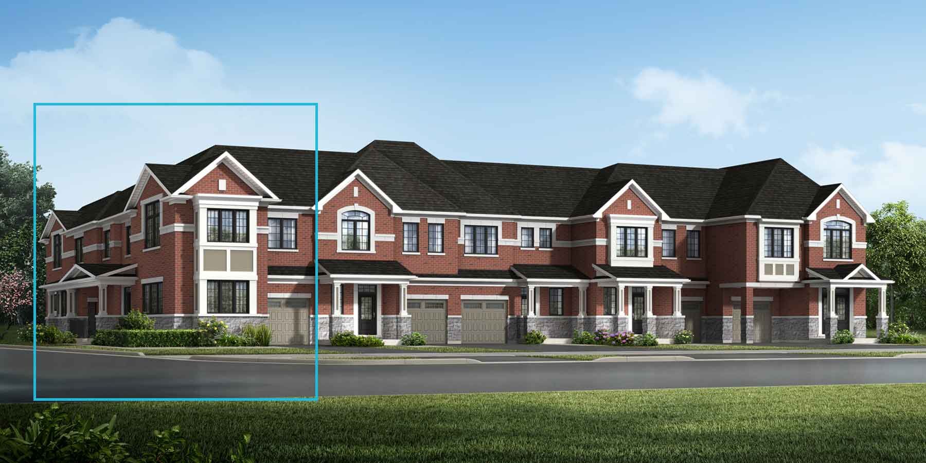  Town Homes with window, garage and door