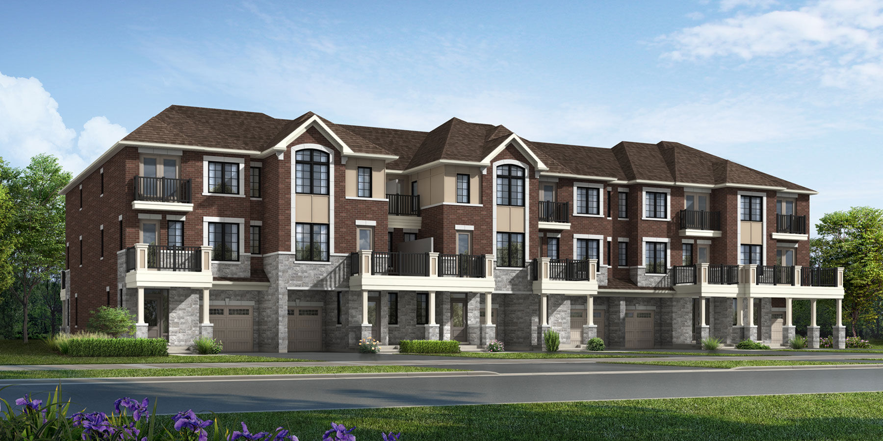  Town Homes with garage, window and door