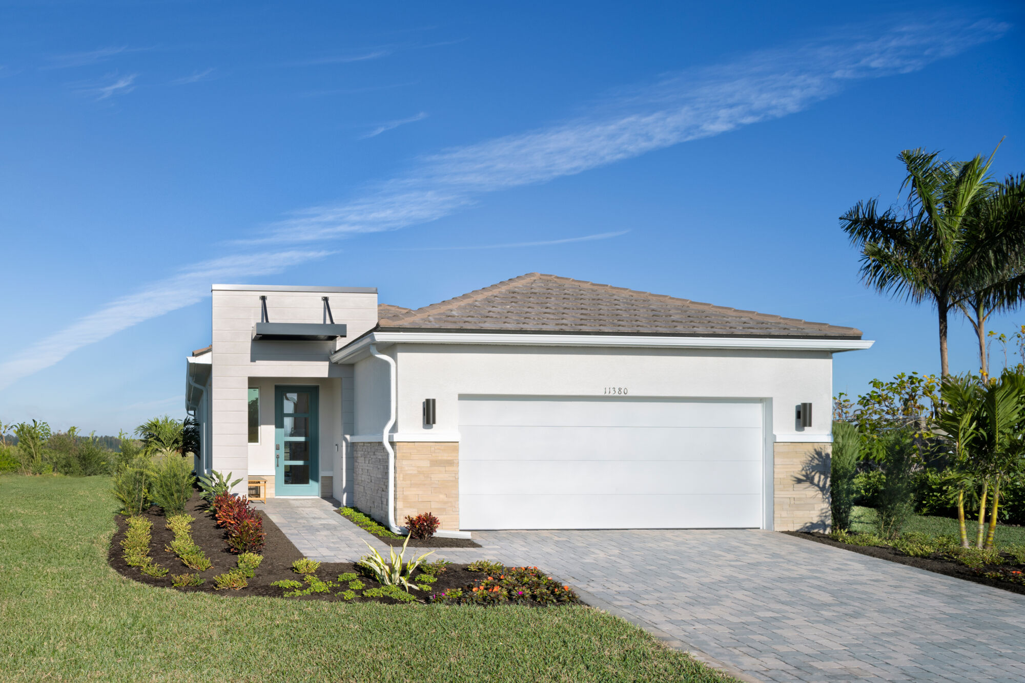  Elevation Front with door and garage
