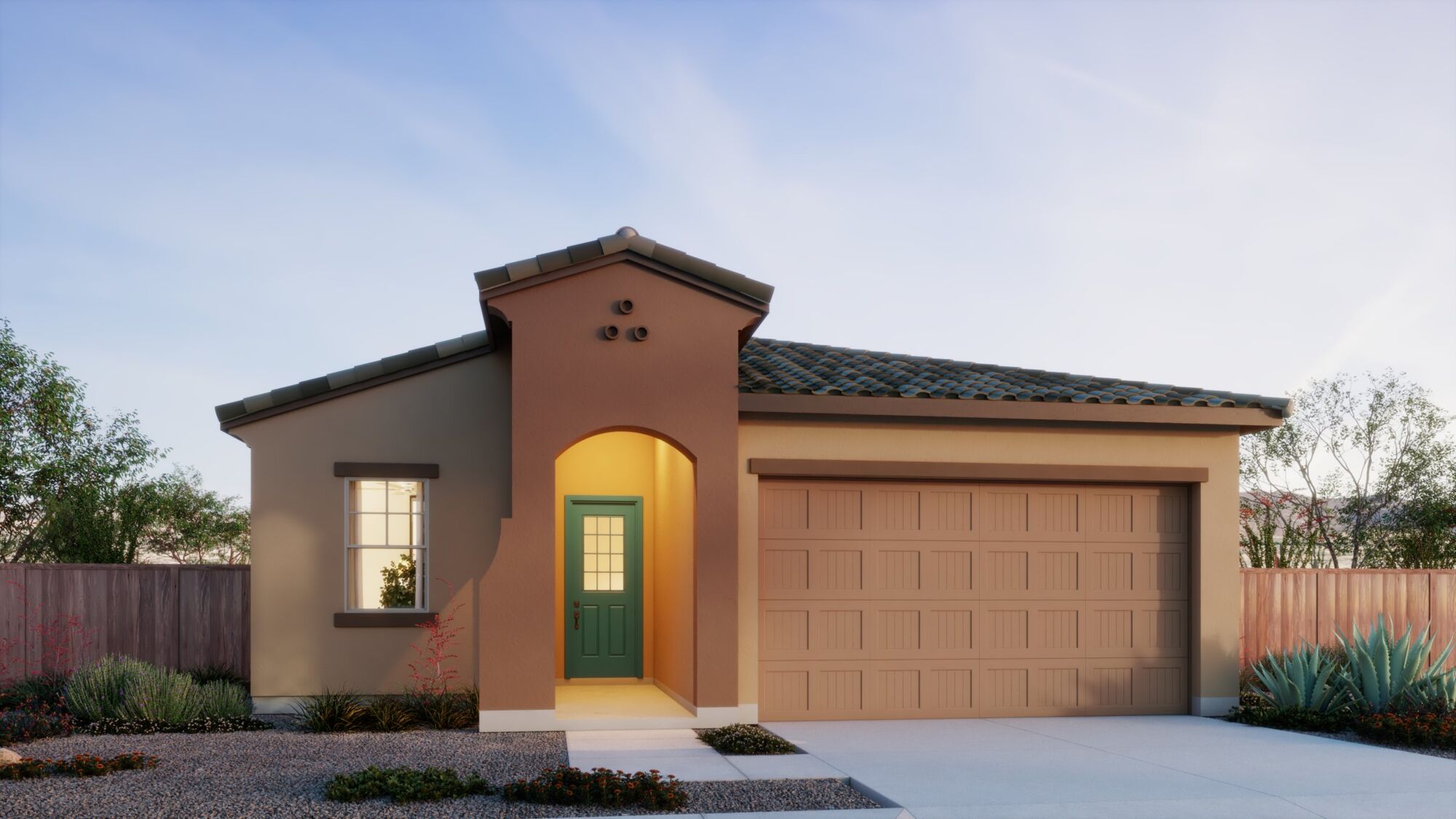 Elevation Front with garage, window and door
