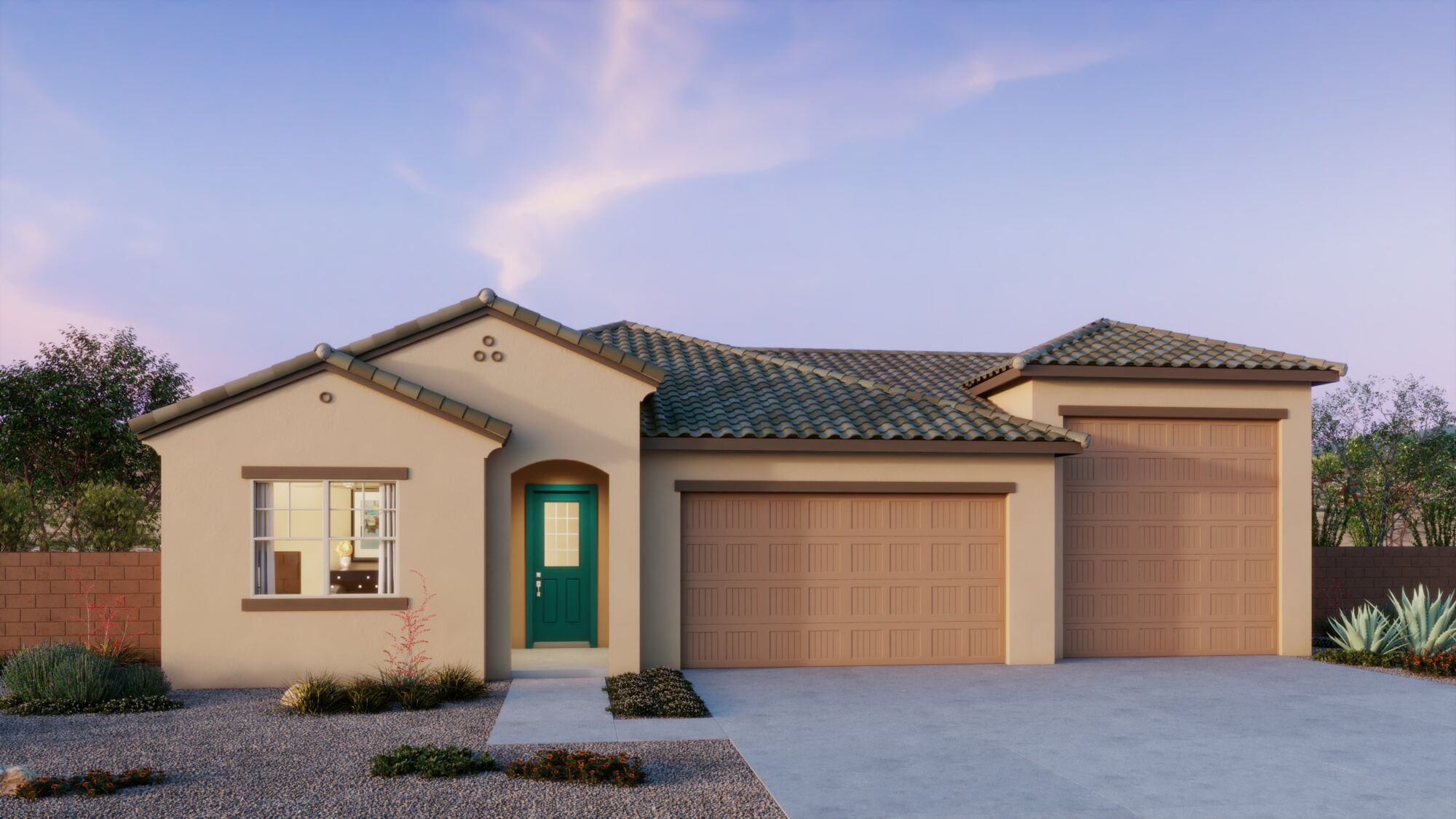  Elevation Front with garage, window and door