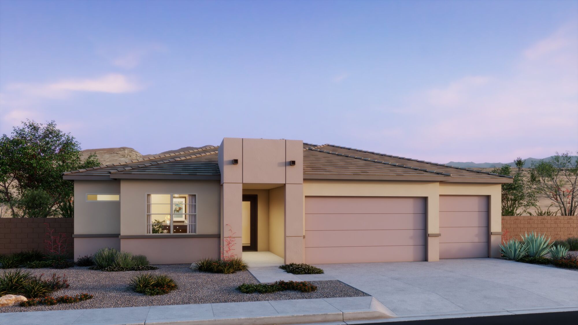  Elevation Front with garage, window and door