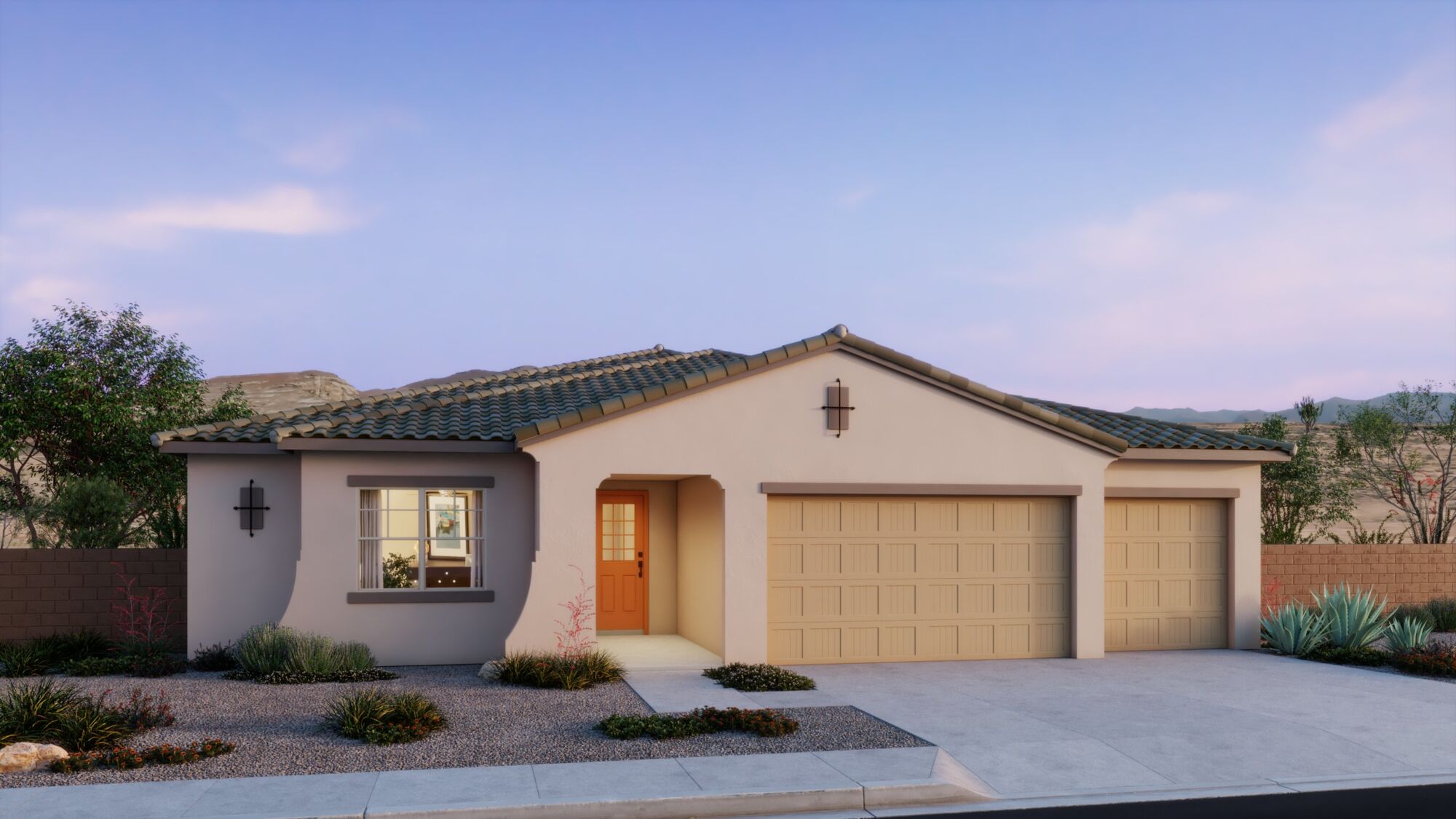  Elevation Front with garage, window and door