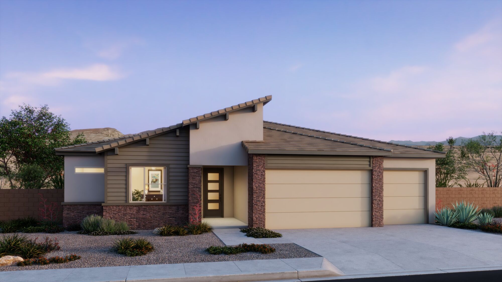  Elevation Front with garage, window and door