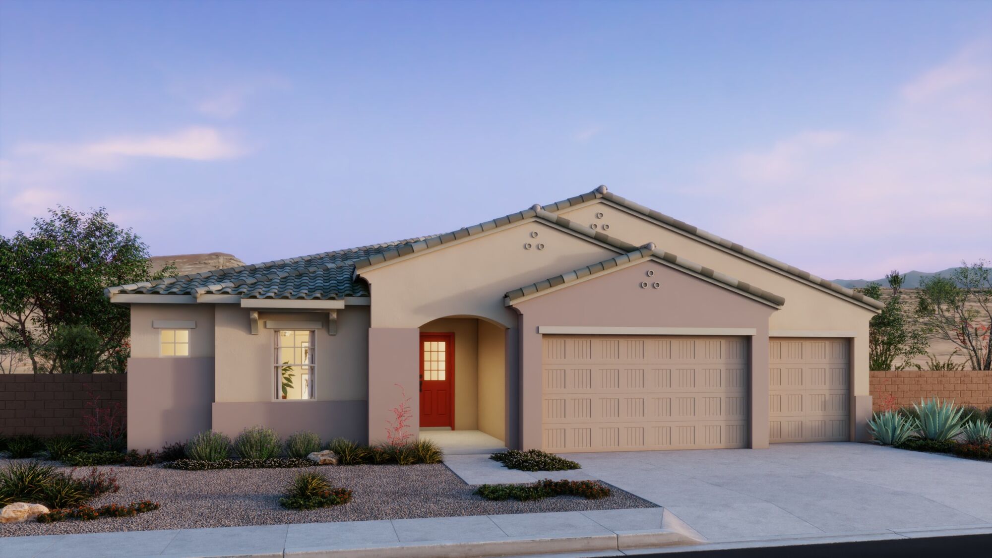  Elevation Front with garage, window and door