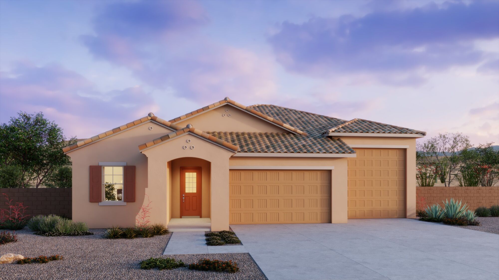  Elevation Front with garage, window and door