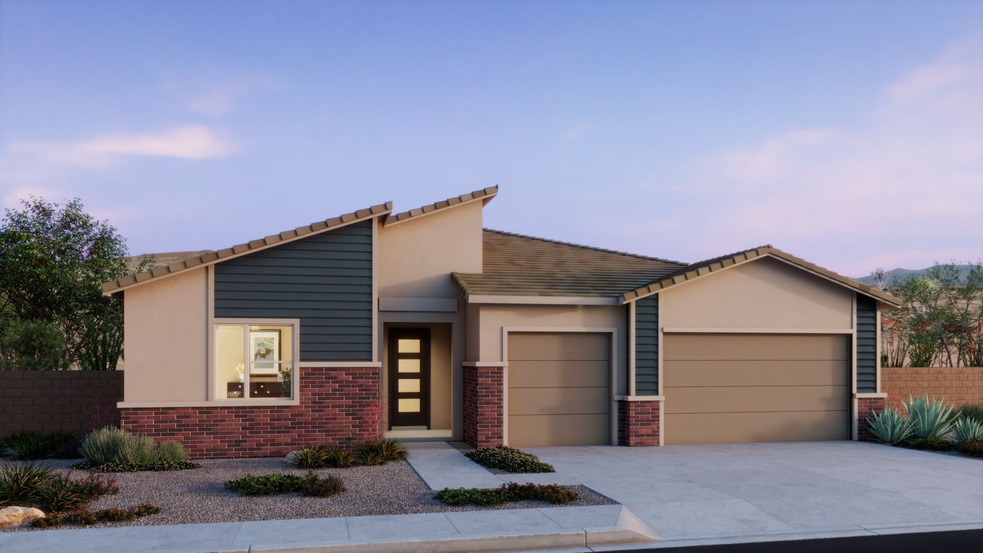  Elevation Front with garage and window