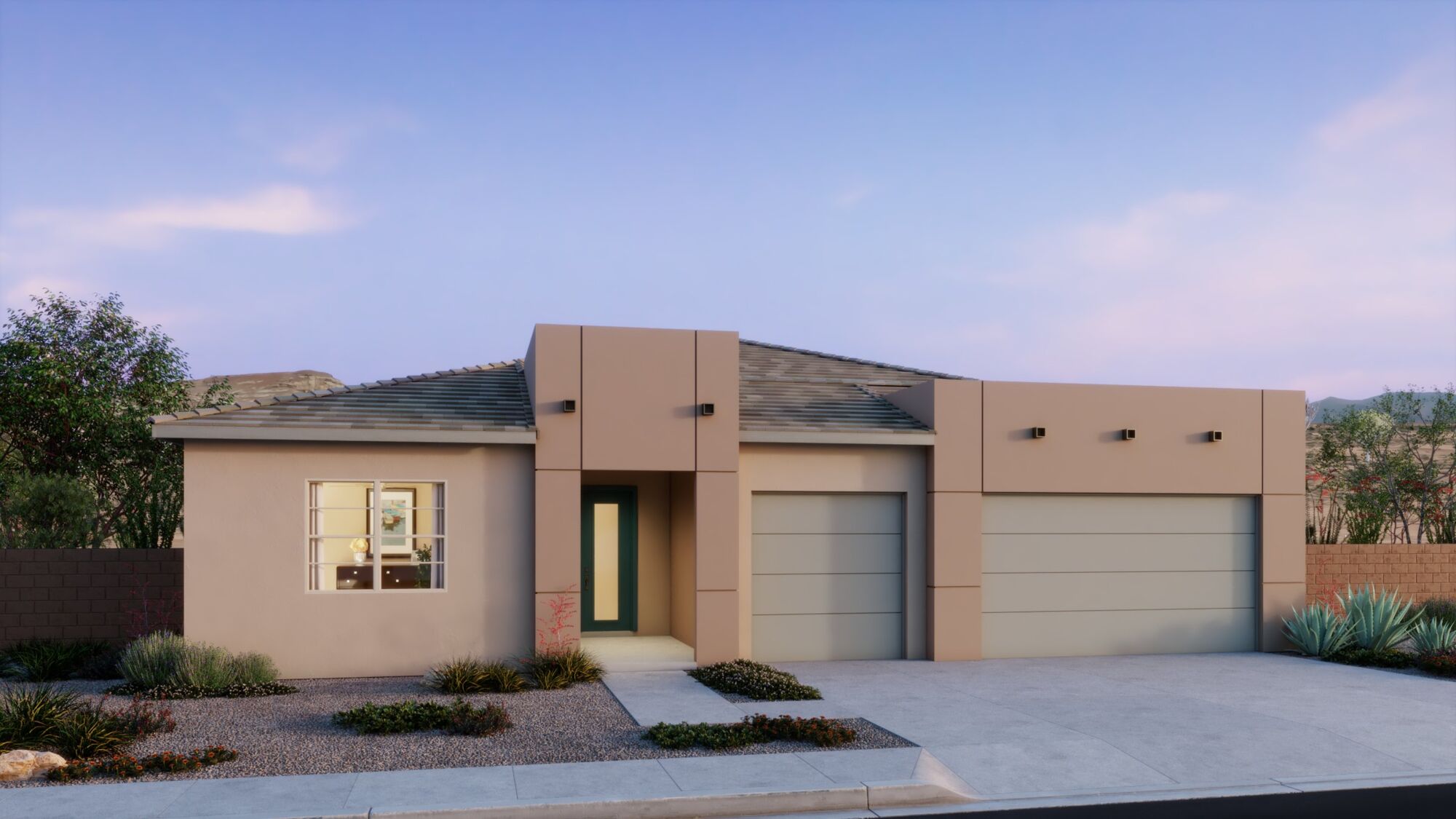  Elevation Front with garage, window and door