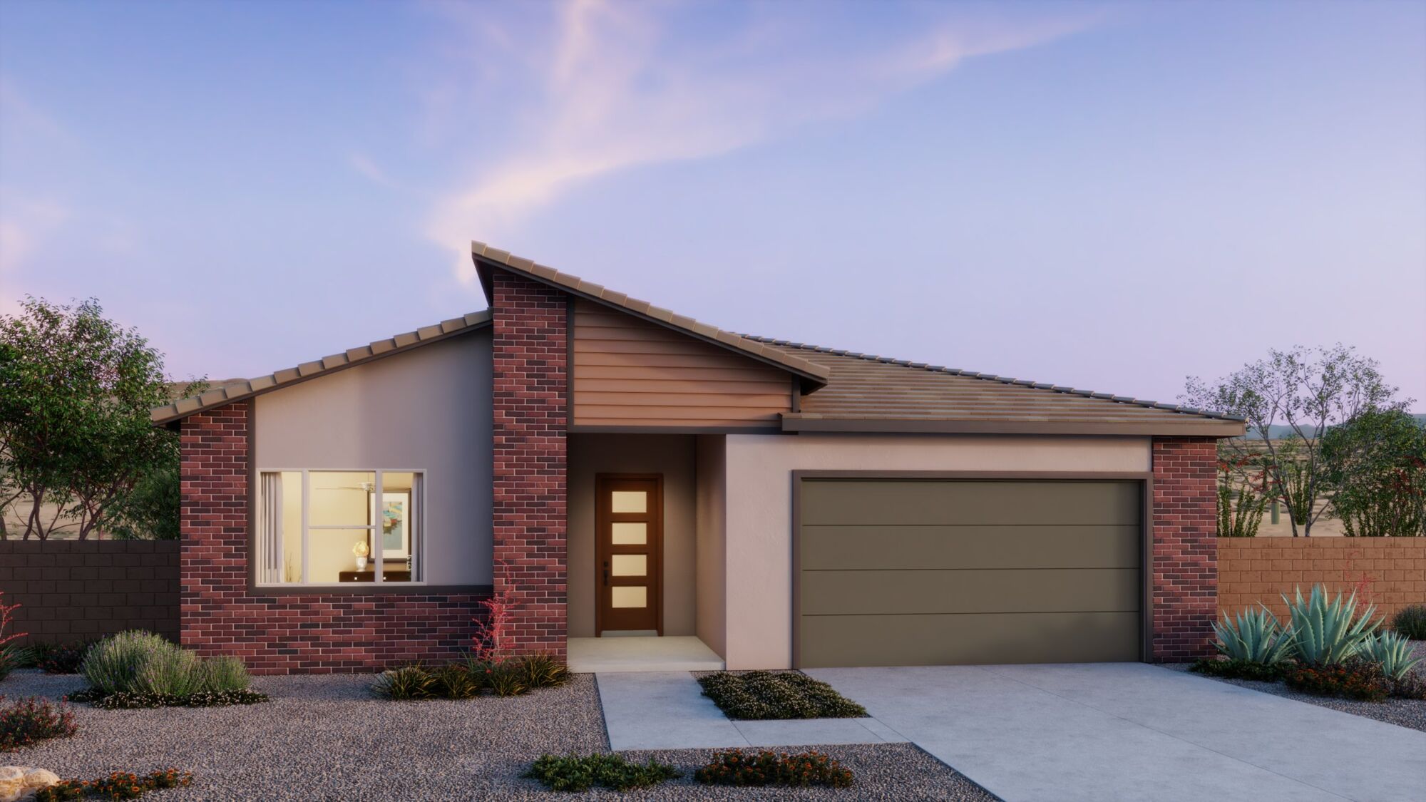  Elevation Front with garage and window