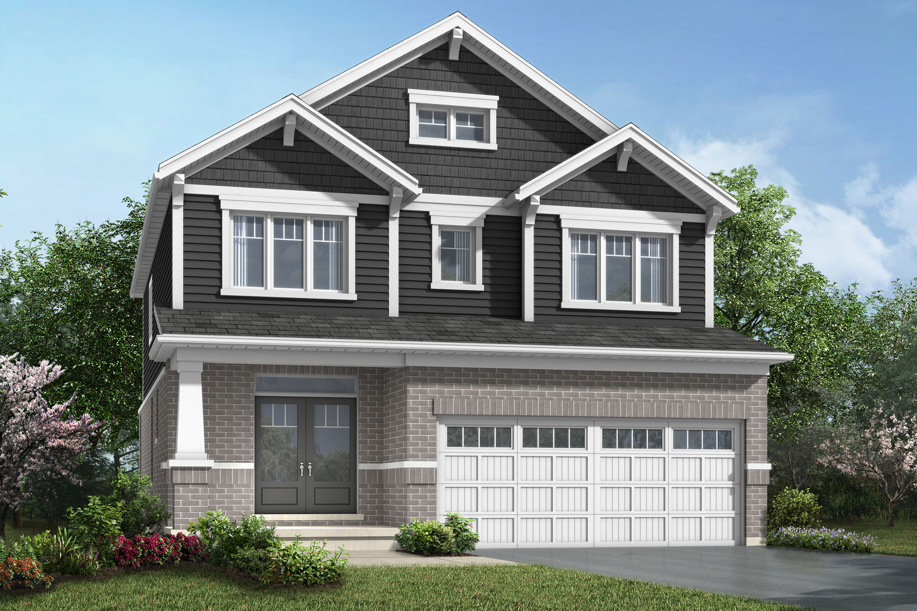  Elevation Front with garage, window and door