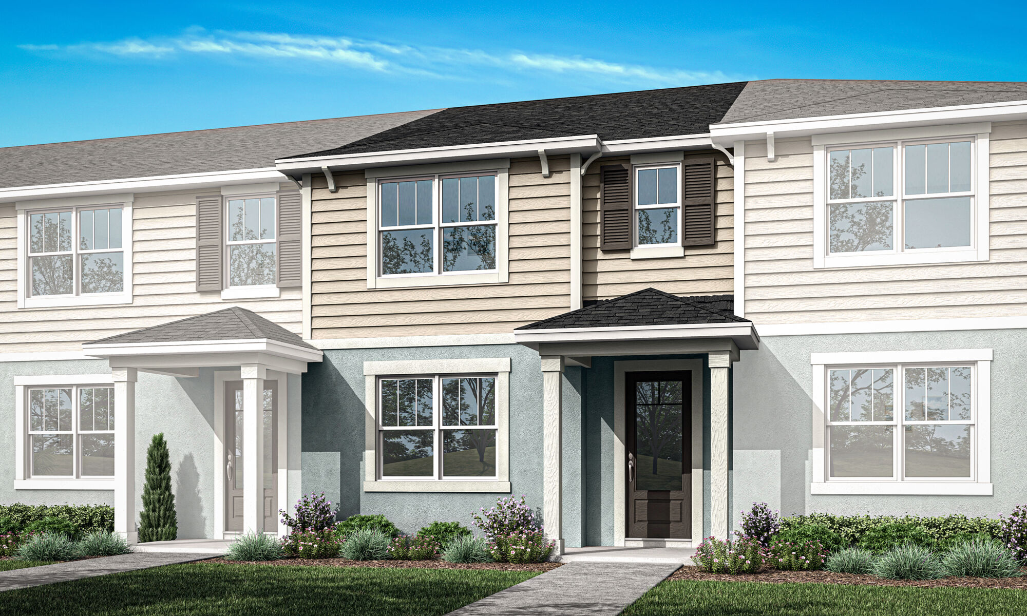  Town Homes with window and door