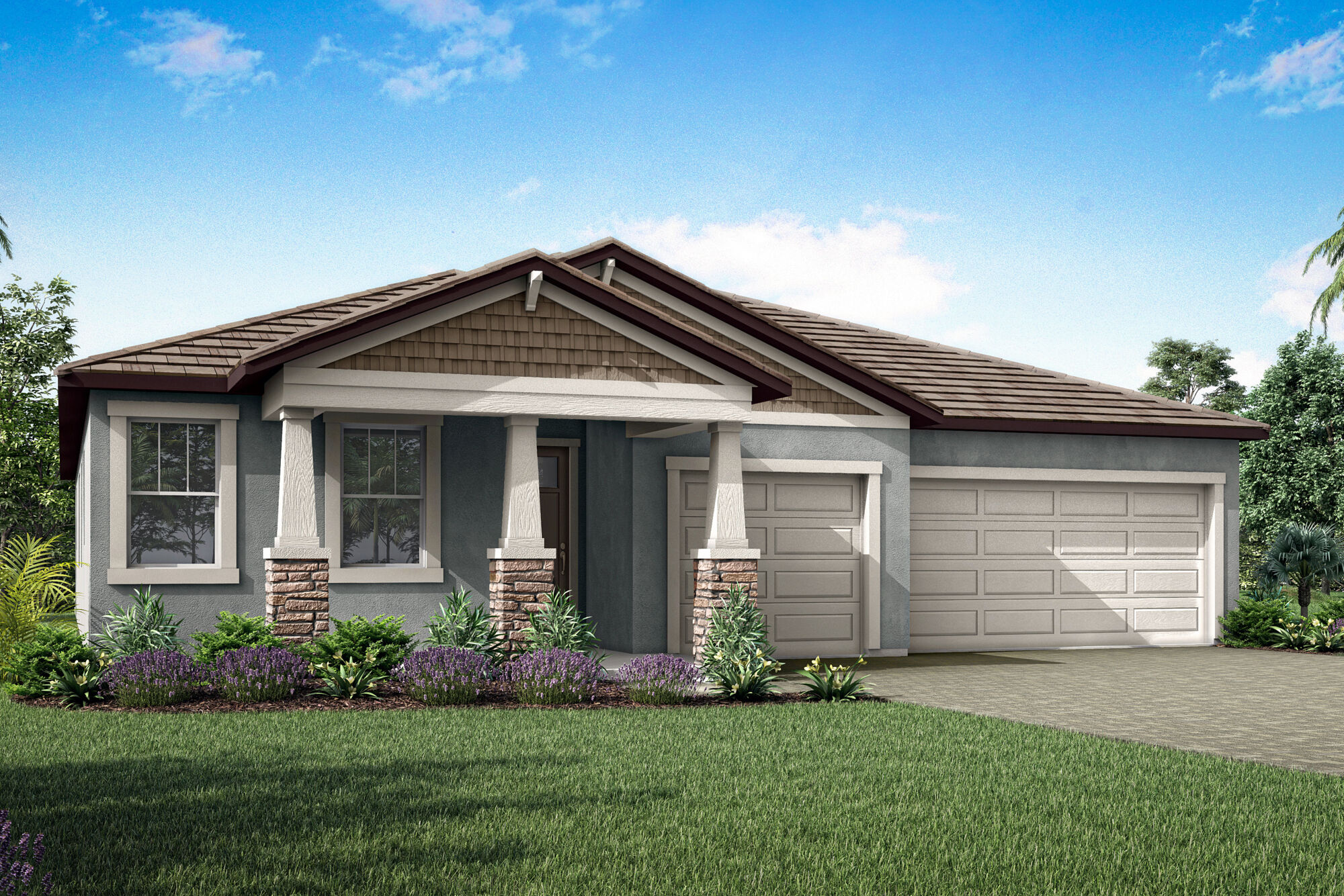  Elevation Front with garage, window and door