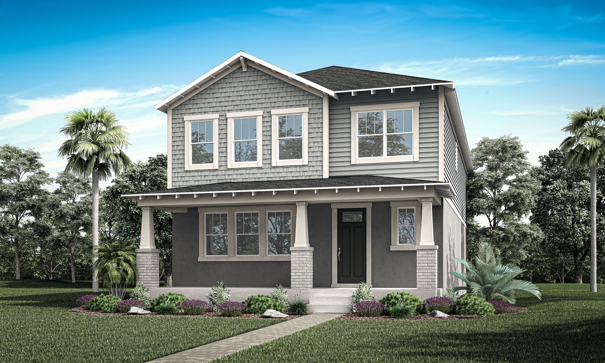  Elevation Front with window, door and exterior clapboard
