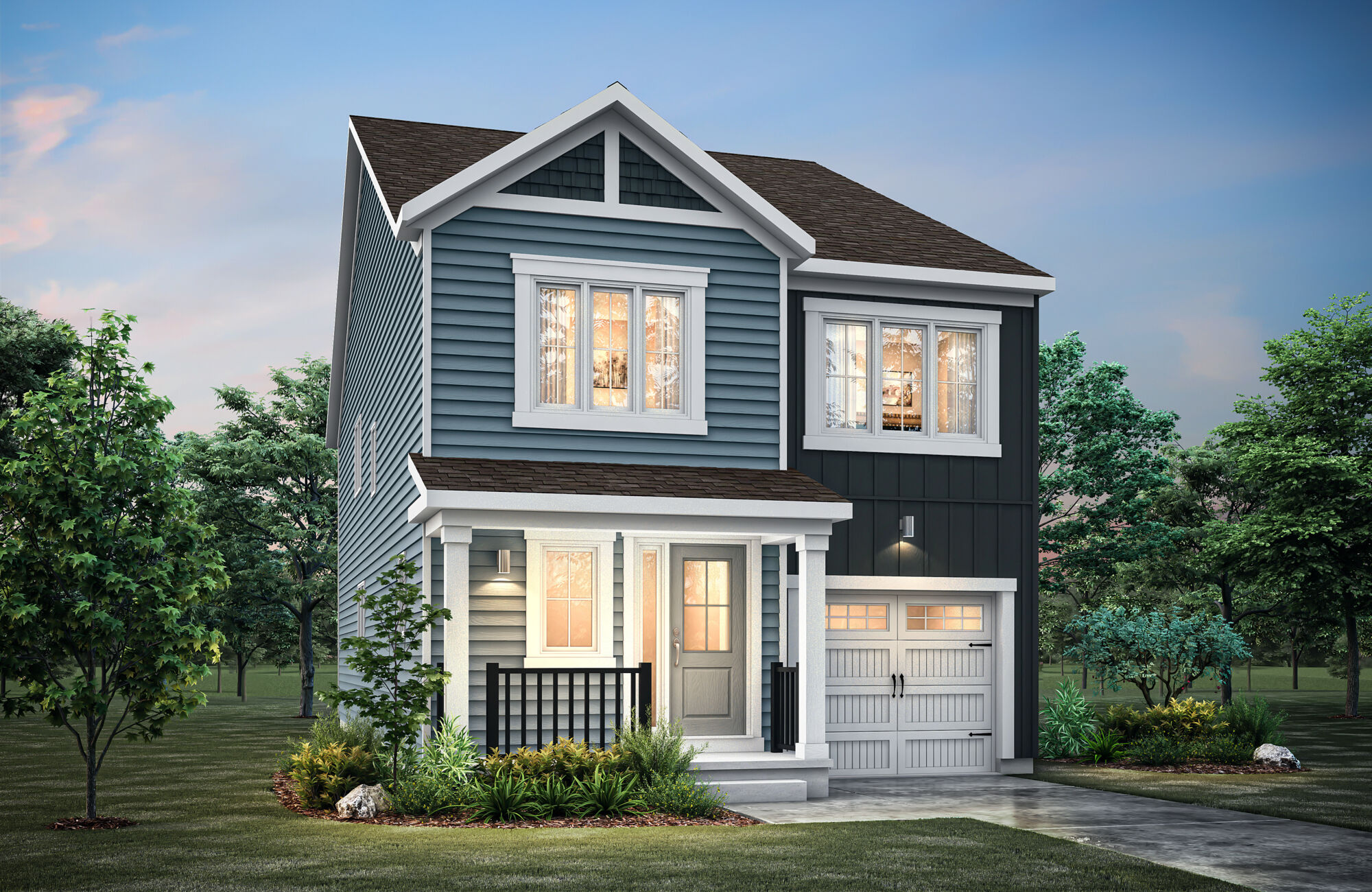 Elevation Front with garage and window