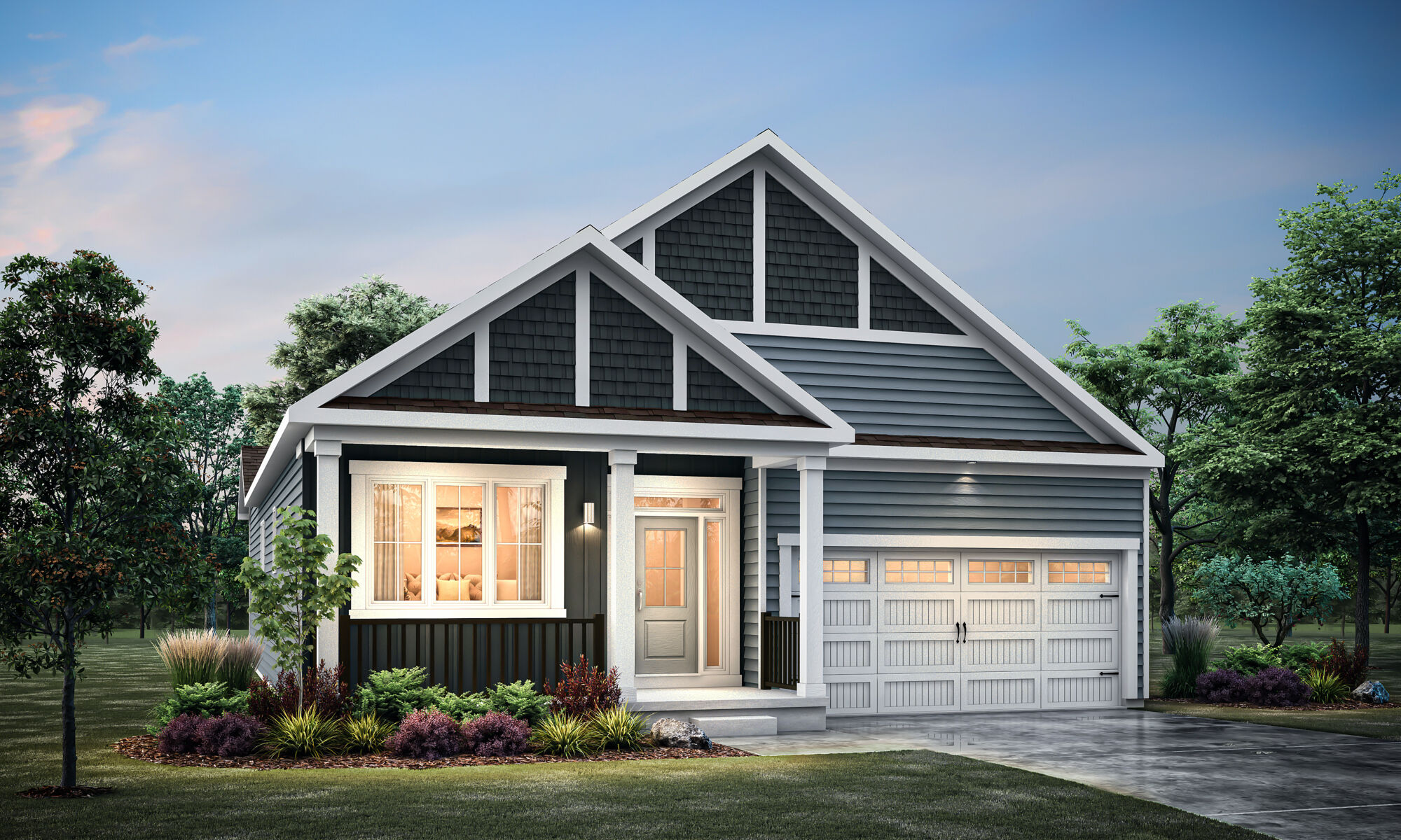Elevation Front with garage and window