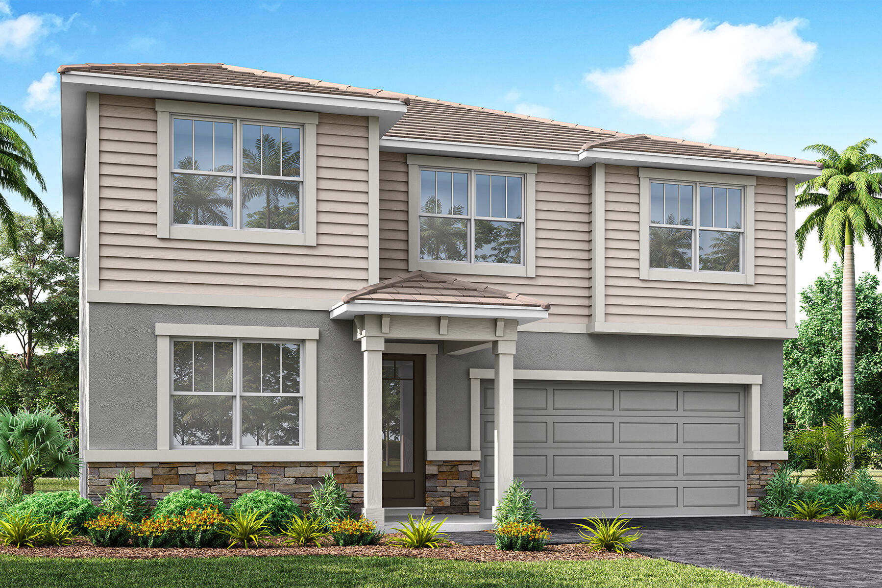 exterior rendering of 2-story home