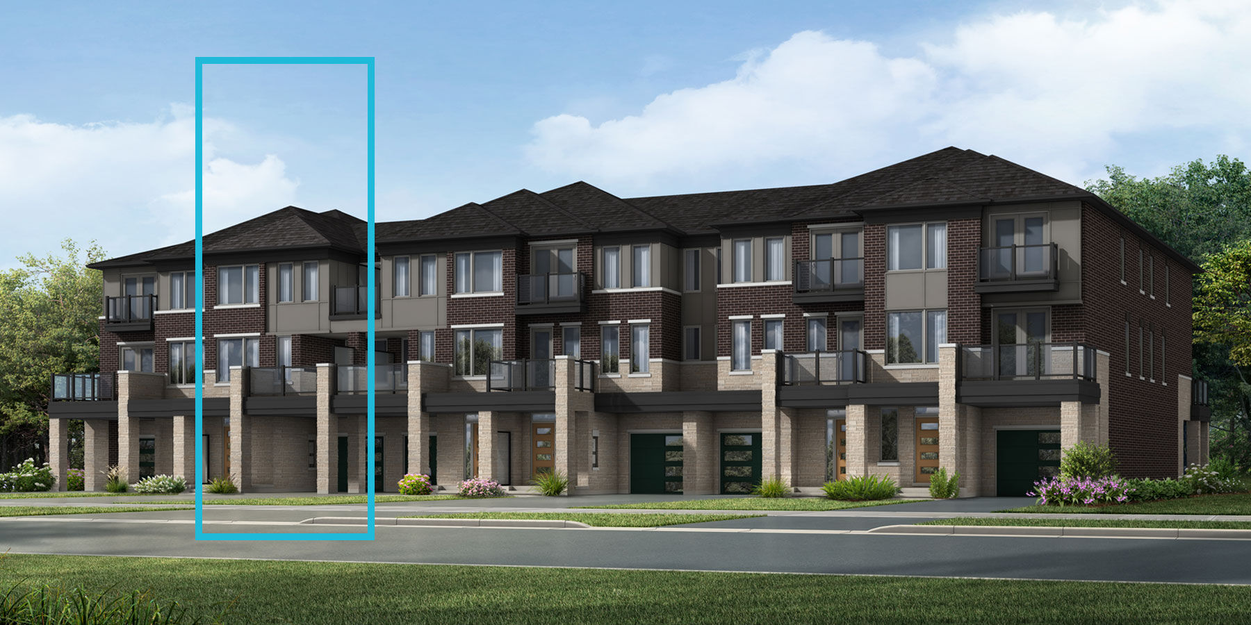  Town Homes with window and garage