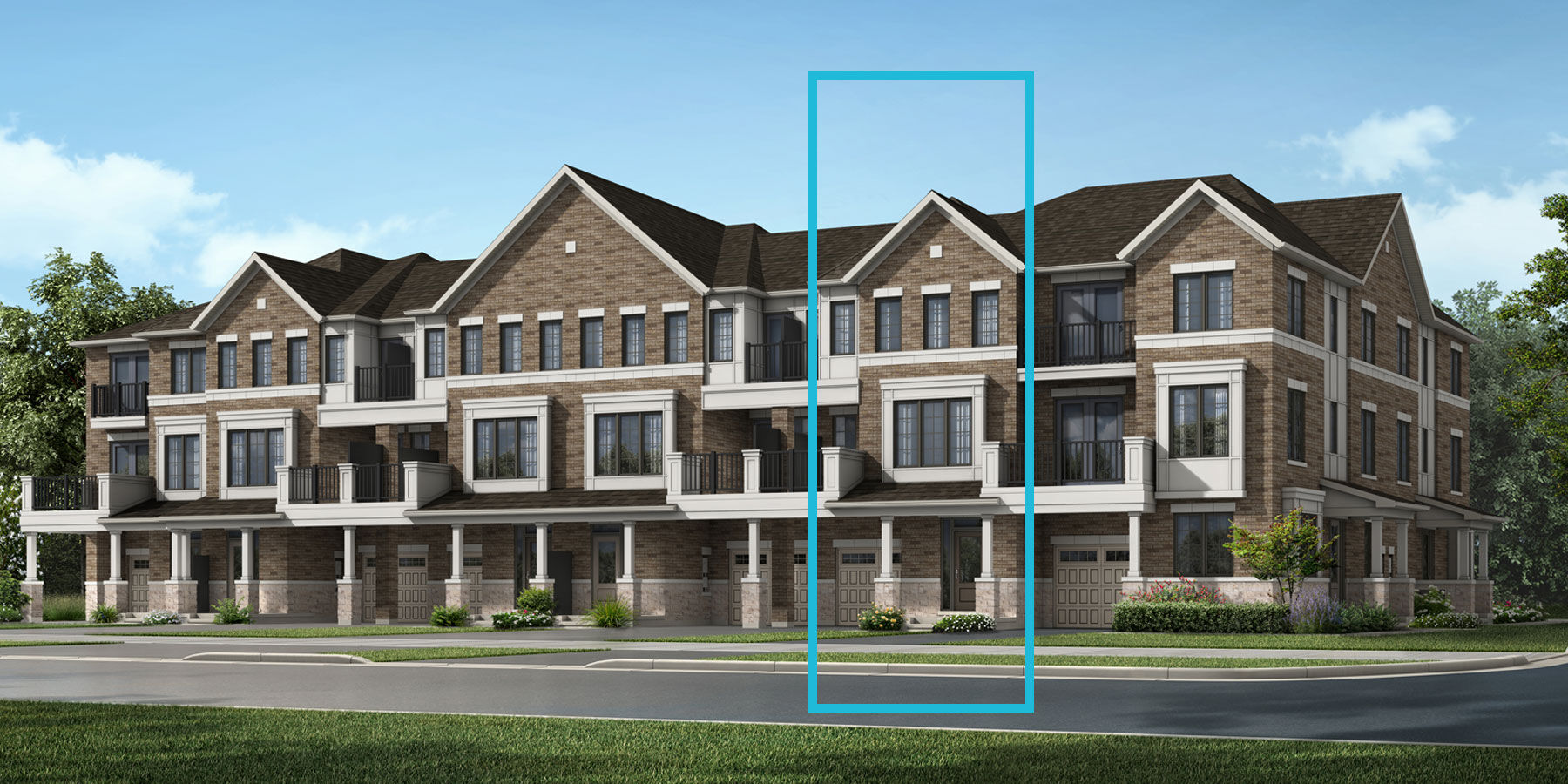  Town Homes with garage, door and window