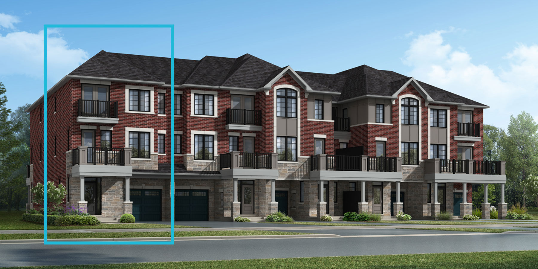  Town Homes with garage, window and door