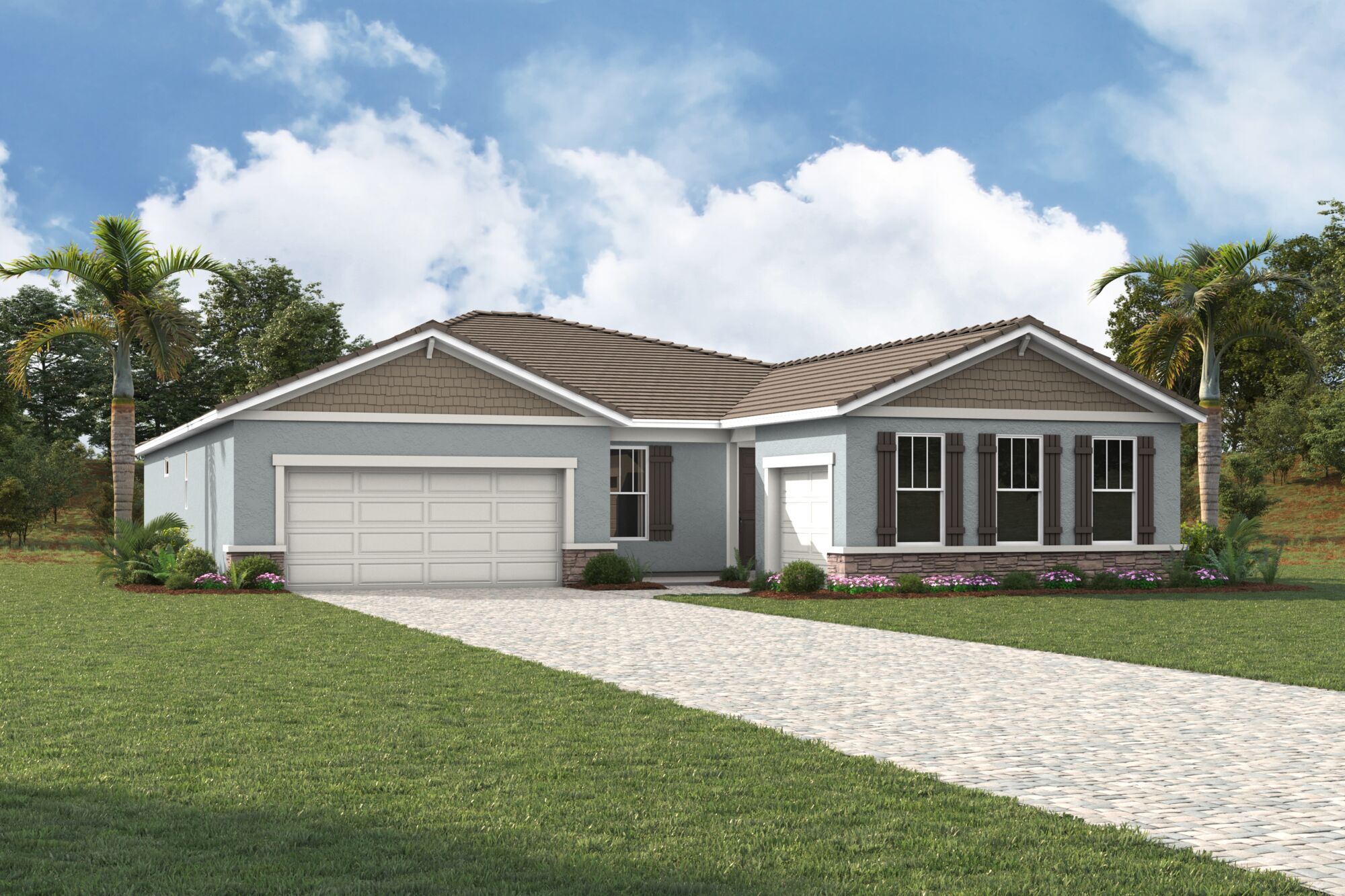 home exterior elevation with garage and windows