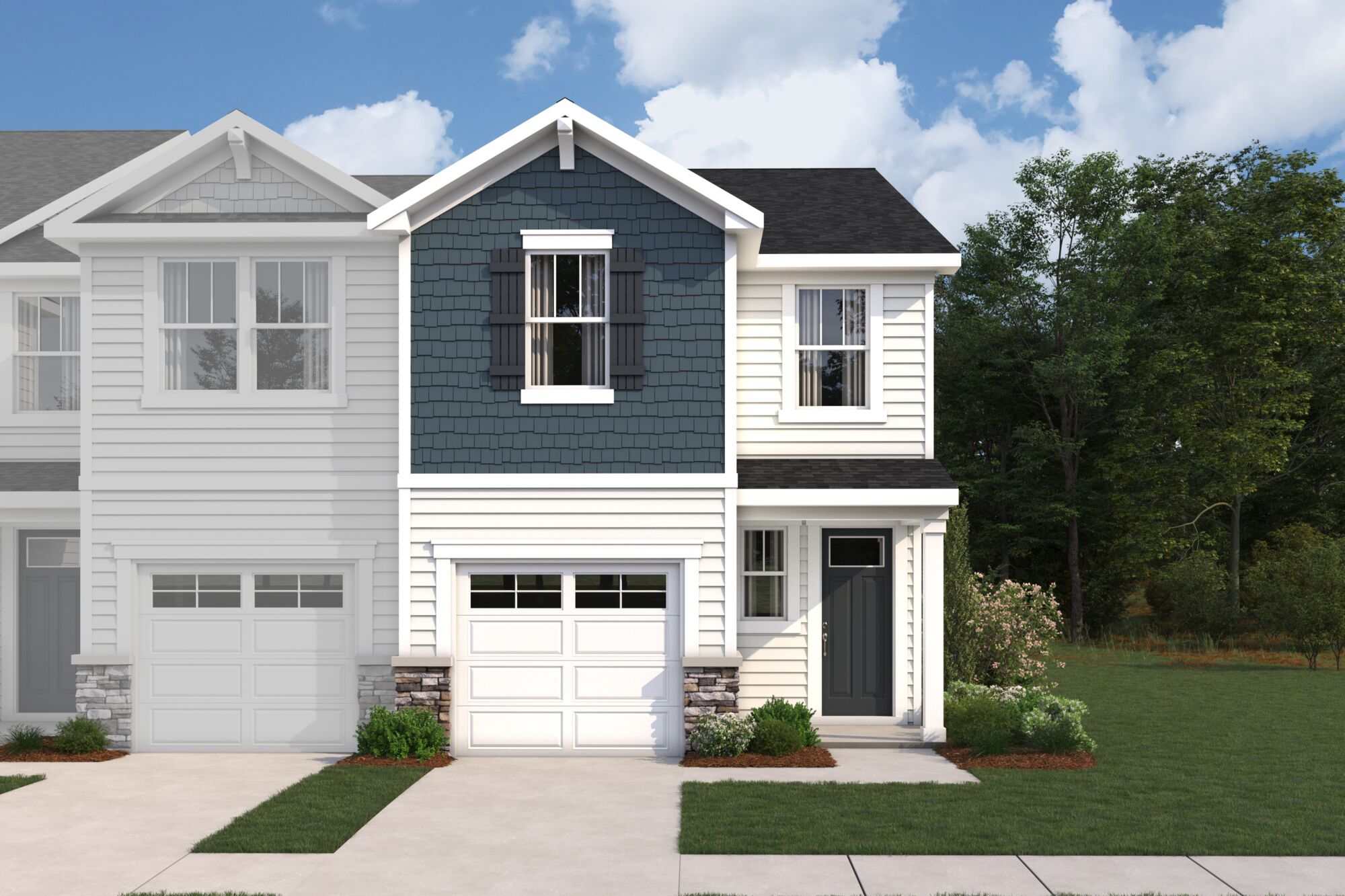  Elevation Front with garage, door and window