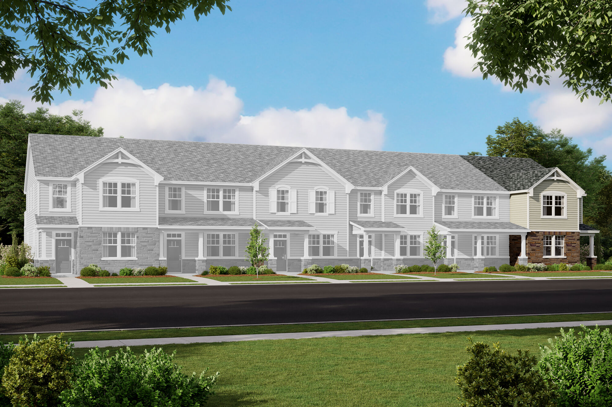  Town Homes with window and garage