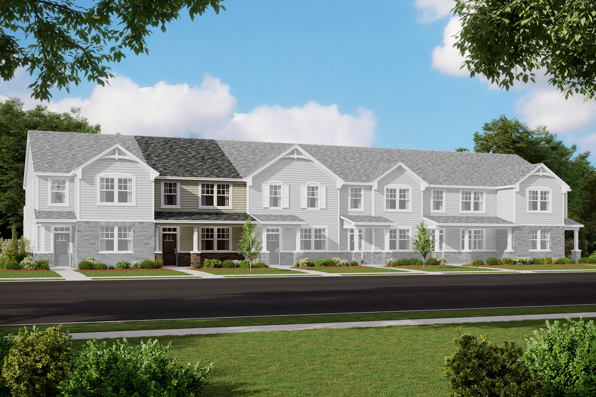  Town Homes with window and garage