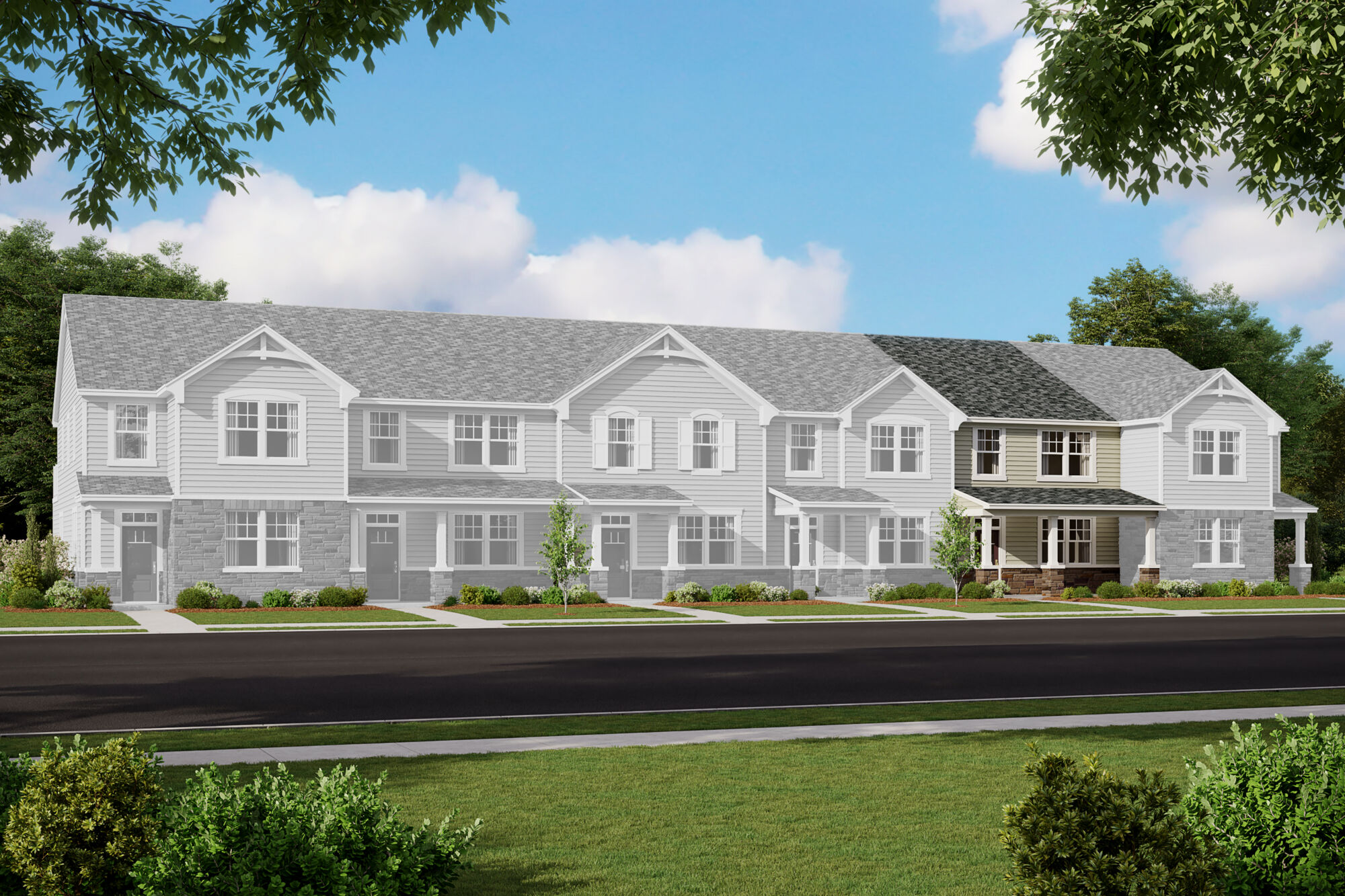  Town Homes with window and garage